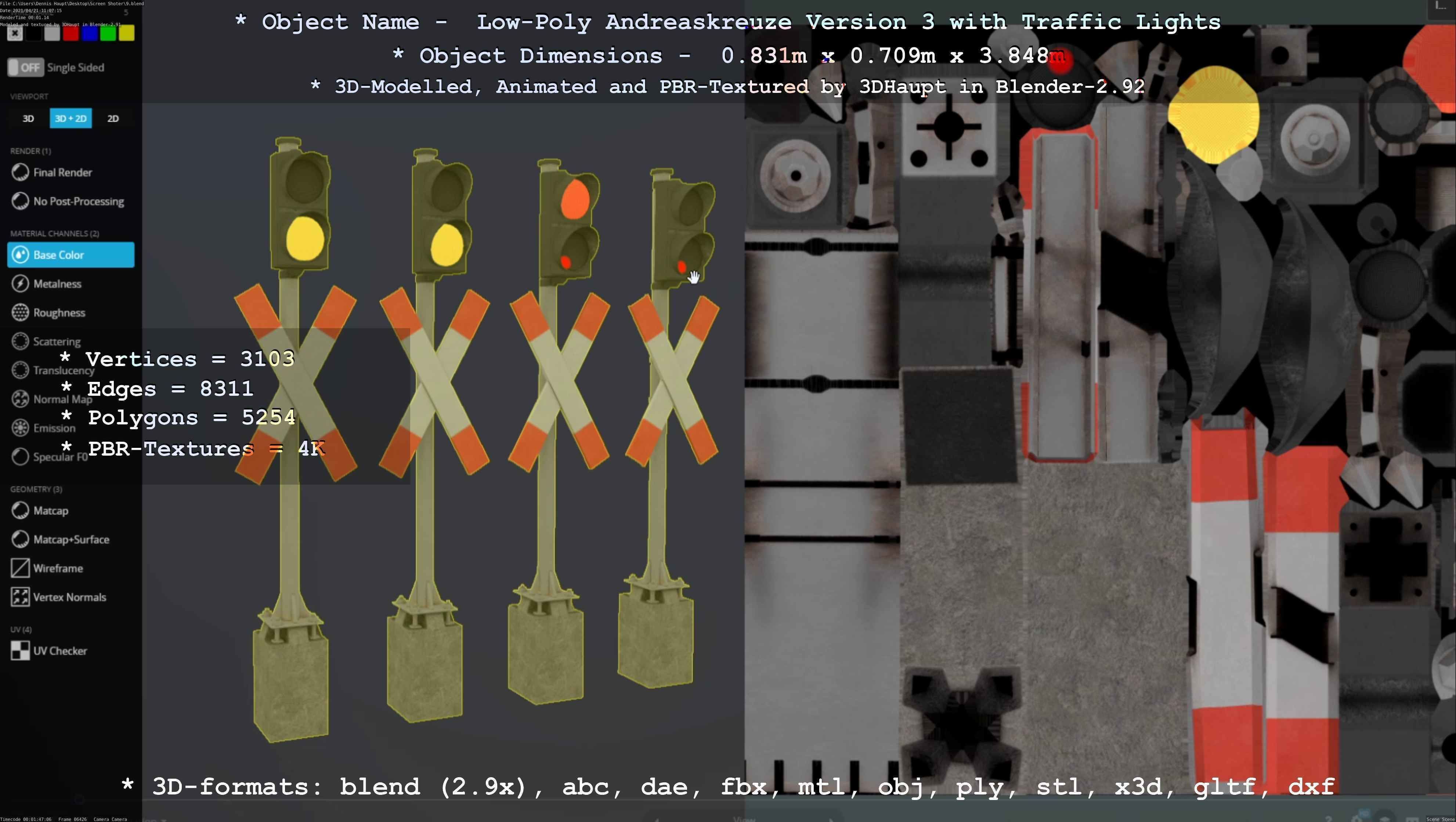 Low and High-Poly Andreaskreuz Version 1 2 and 3 3D Model Collection_91