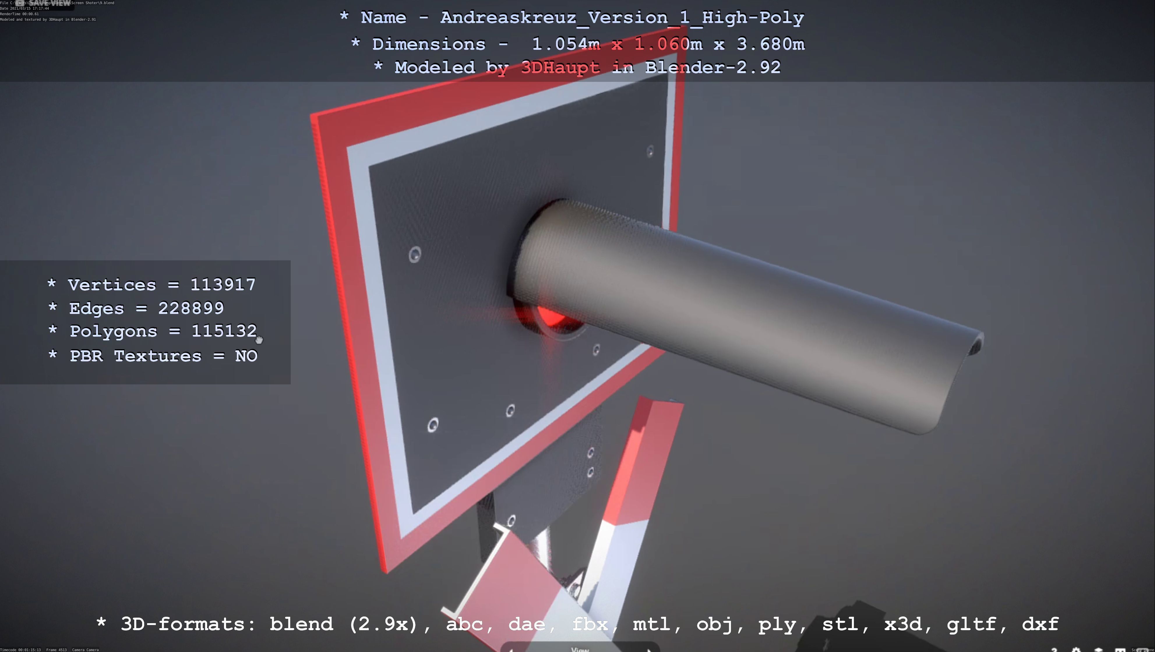 Low and High-Poly Andreaskreuz Version 1 2 and 3 3D Model Collection_54