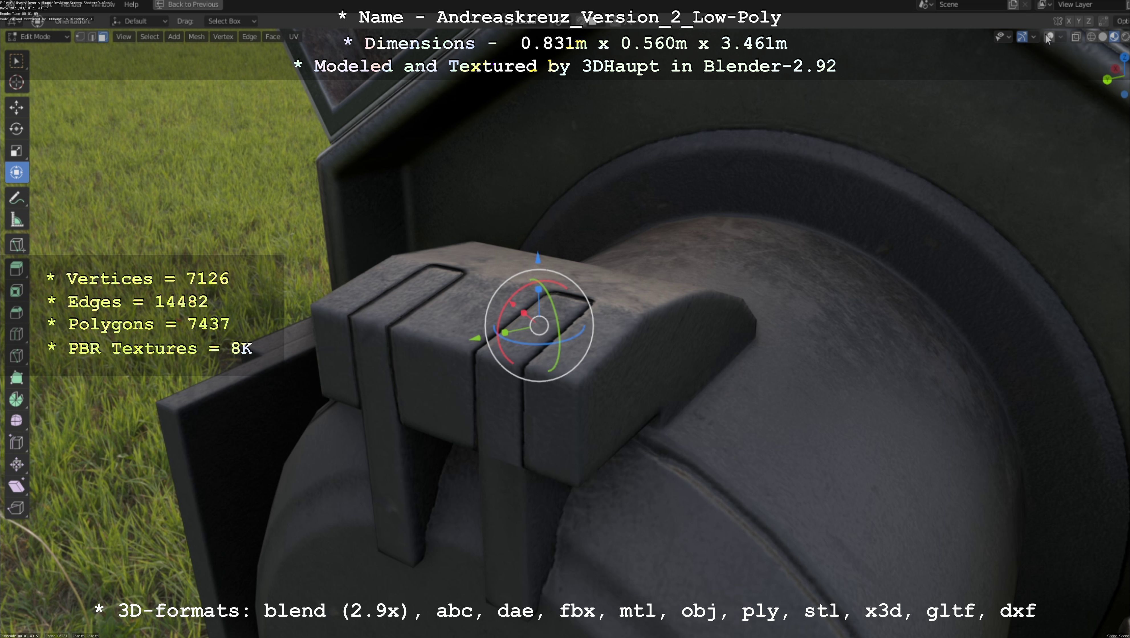 Low and High-Poly Andreaskreuz Version 1 2 and 3 3D Model Collection_15