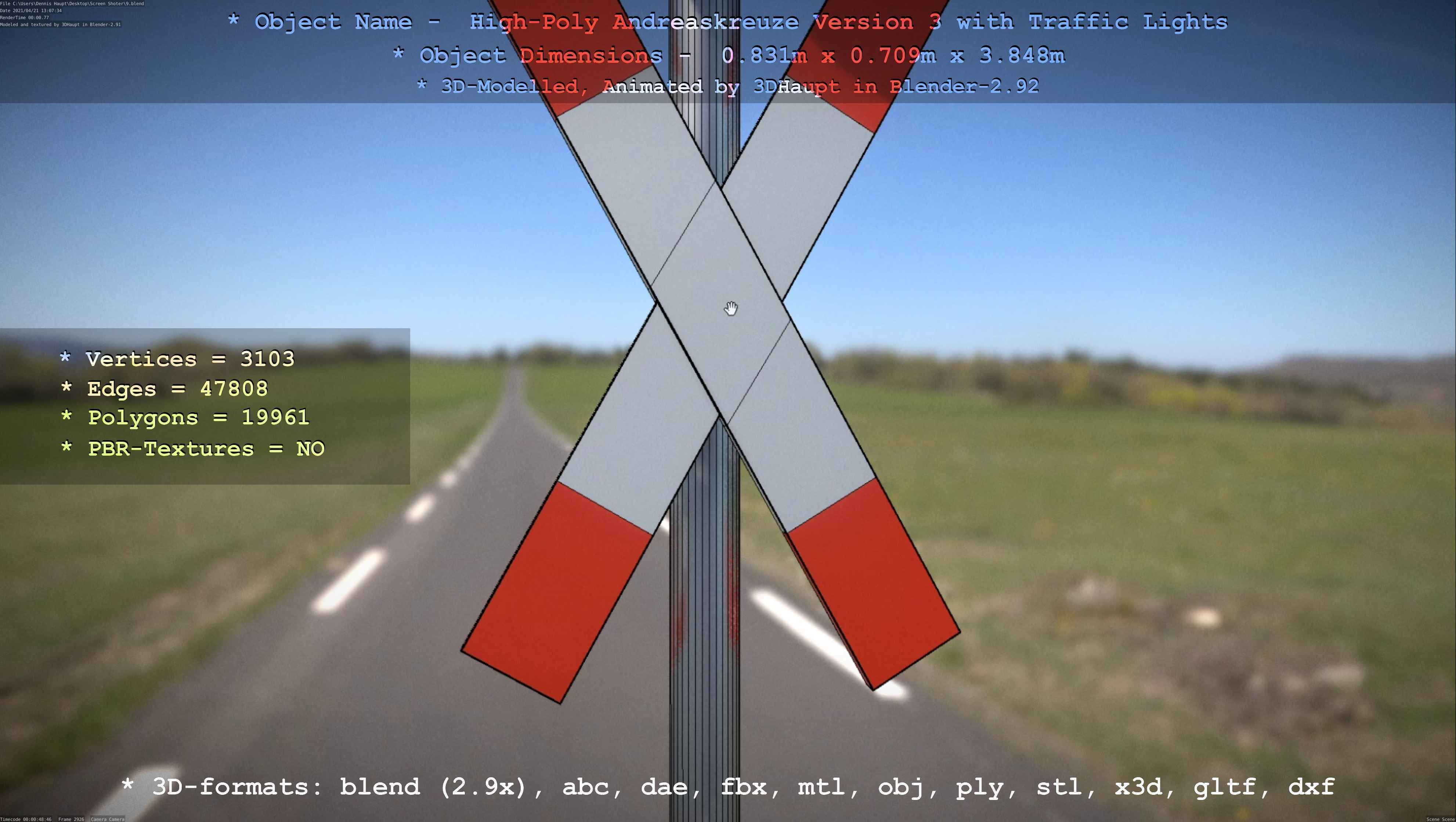 Low and High-Poly Andreaskreuz Version 1 2 and 3 3D Model Collection_103