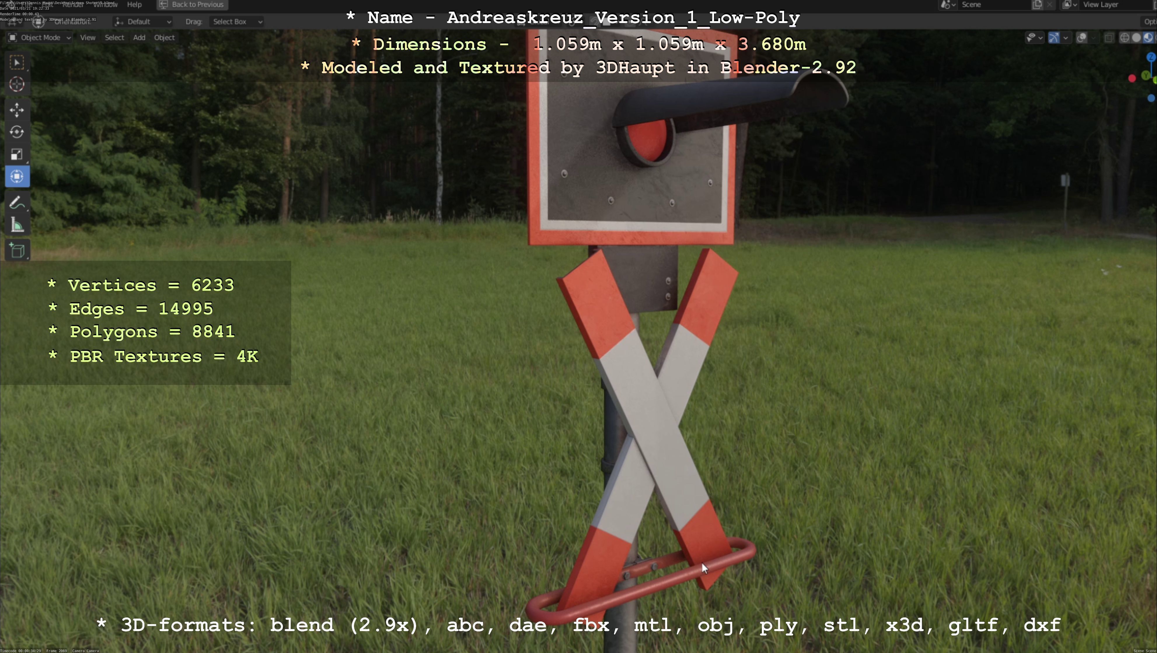Low and High-Poly Andreaskreuz Version 1 2 and 3 3D Model Collection_75