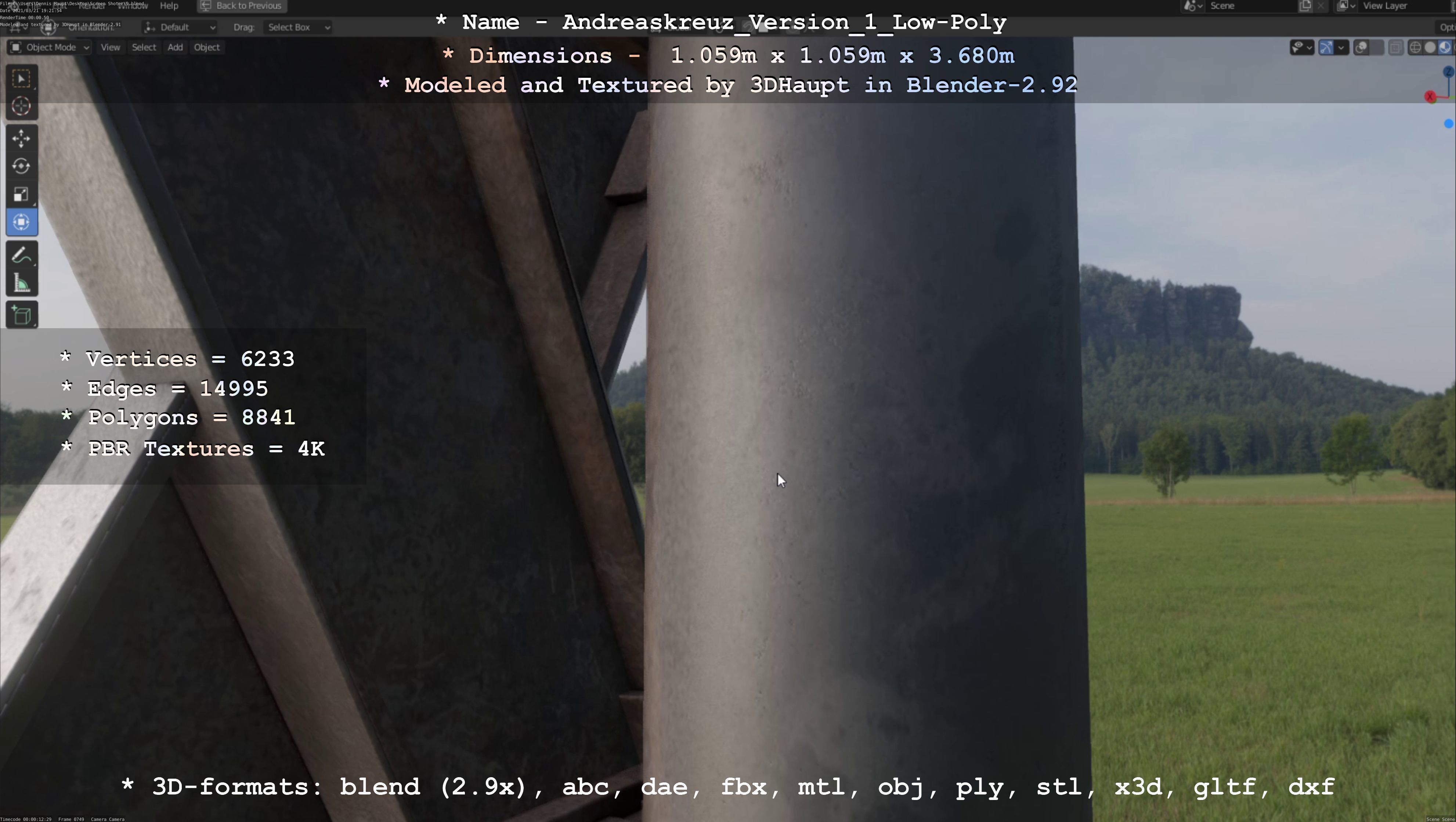 Low and High-Poly Andreaskreuz Version 1 2 and 3 3D Model Collection_57