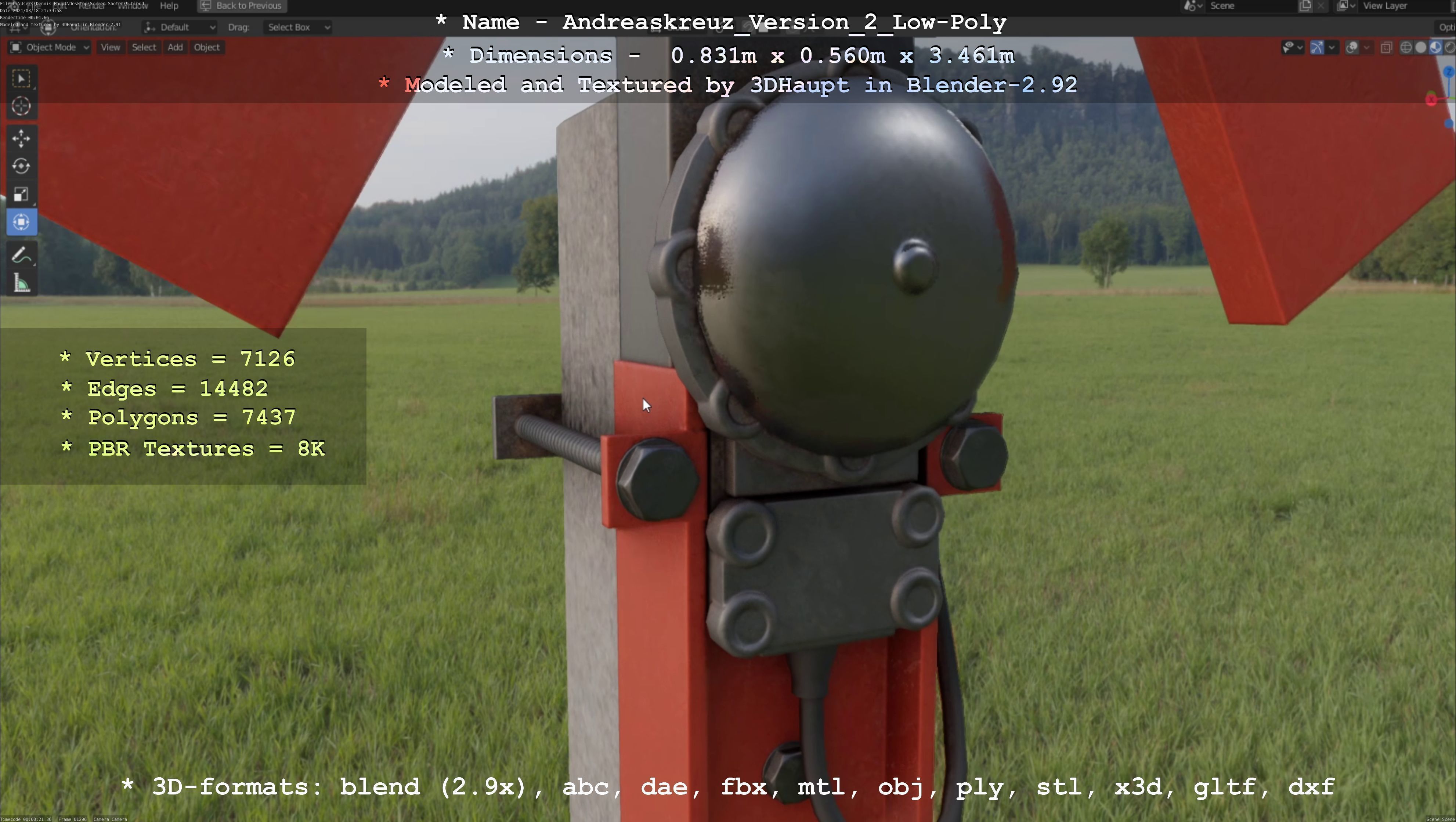 Low and High-Poly Andreaskreuz Version 1 2 and 3 3D Model Collection_23