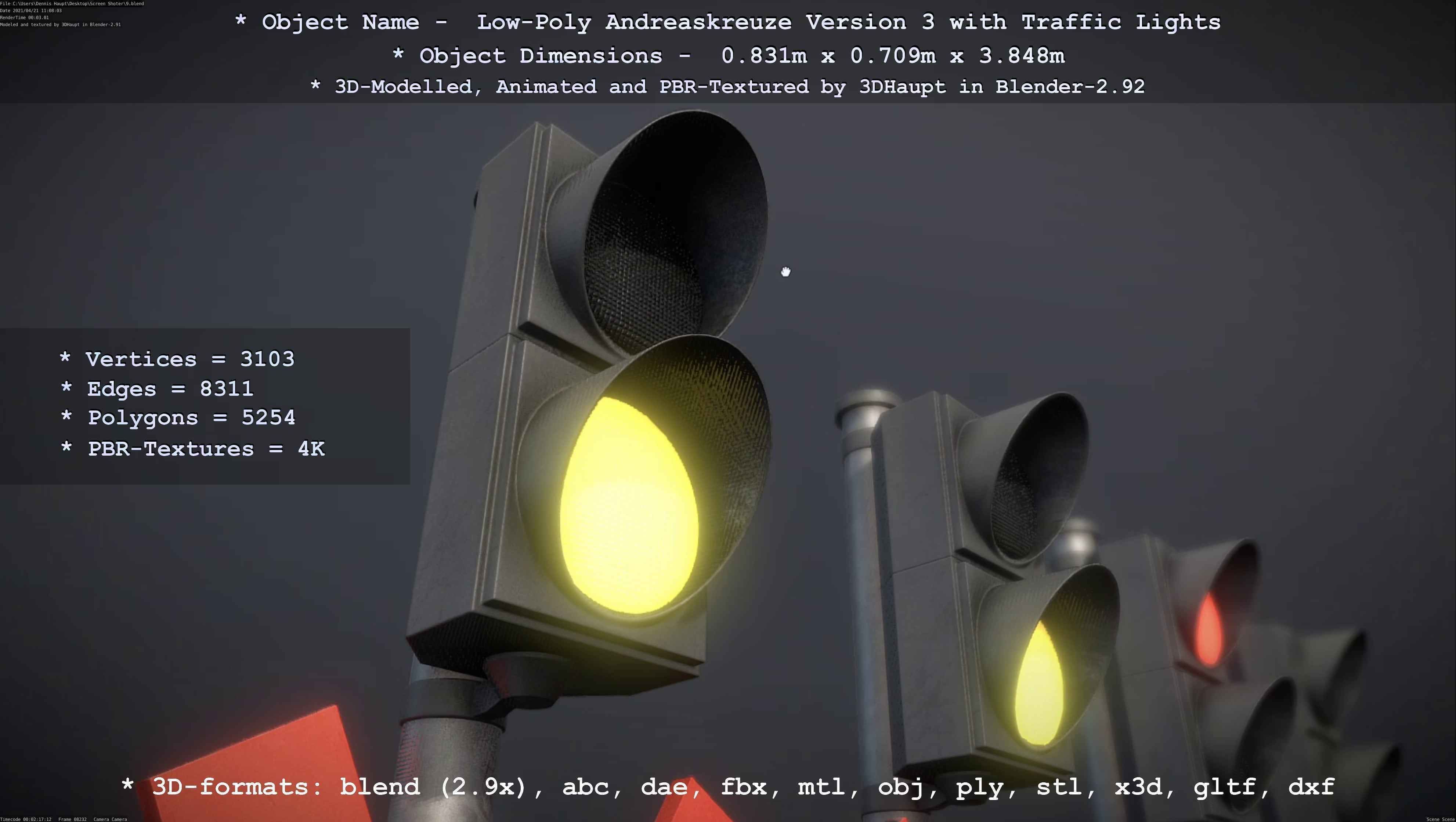Low and High-Poly Andreaskreuz Version 1 2 and 3 3D Model Collection_81