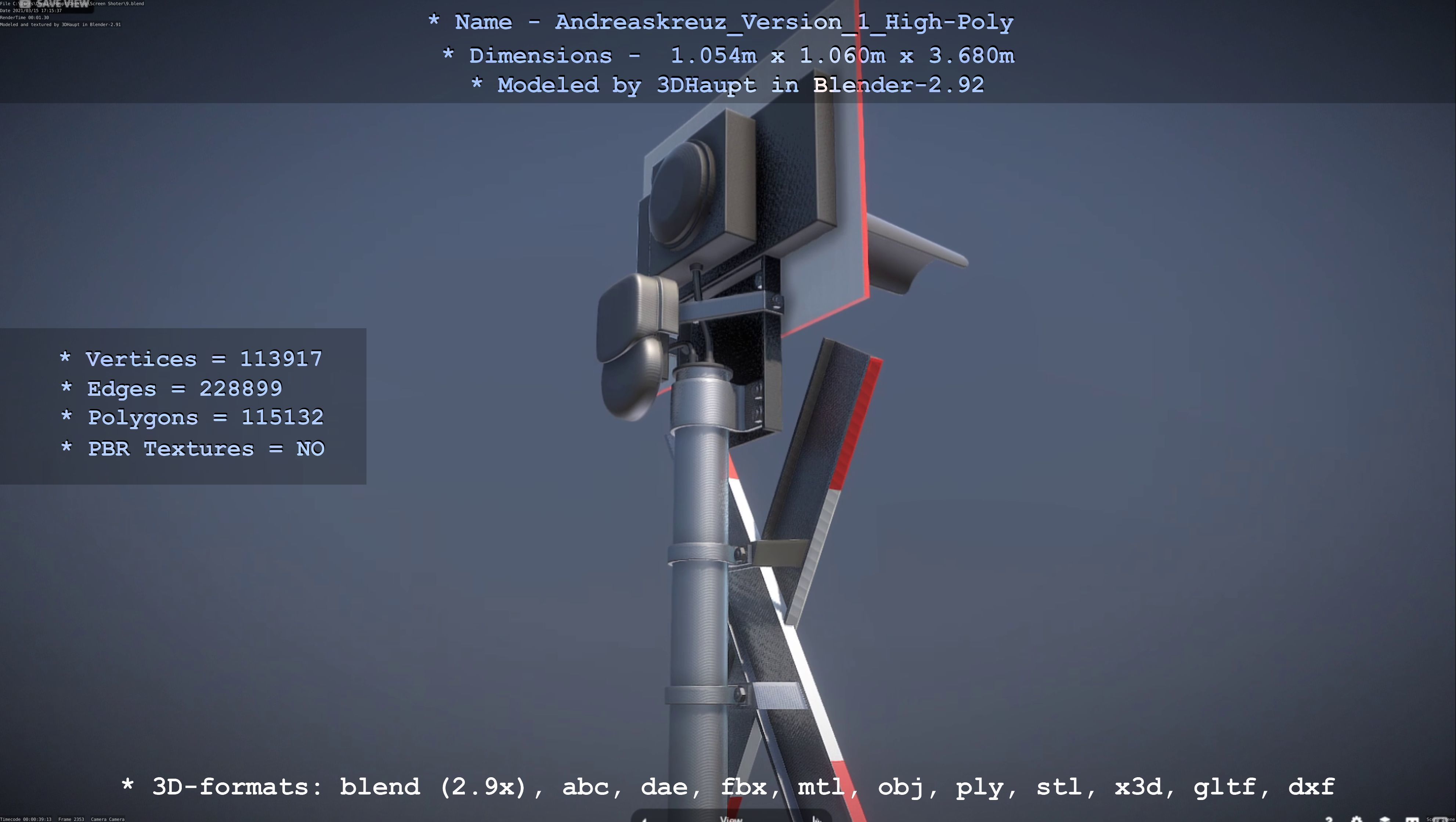 Low and High-Poly Andreaskreuz Version 1 2 and 3 3D Model Collection_45
