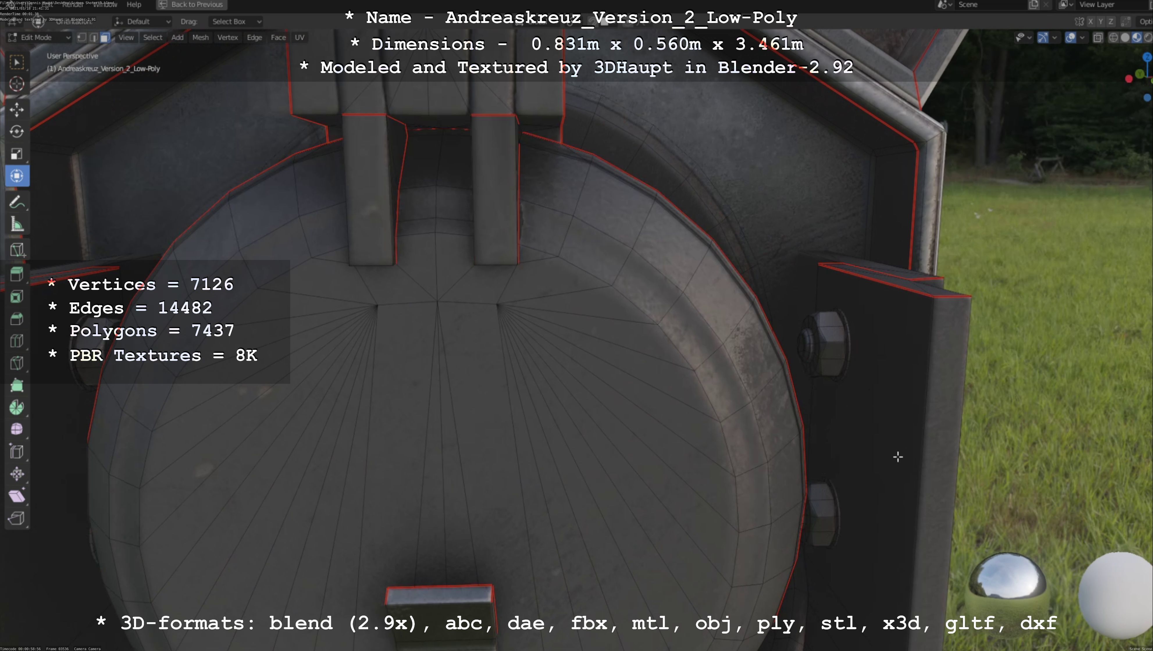 Low and High-Poly Andreaskreuz Version 1 2 and 3 3D Model Collection_35