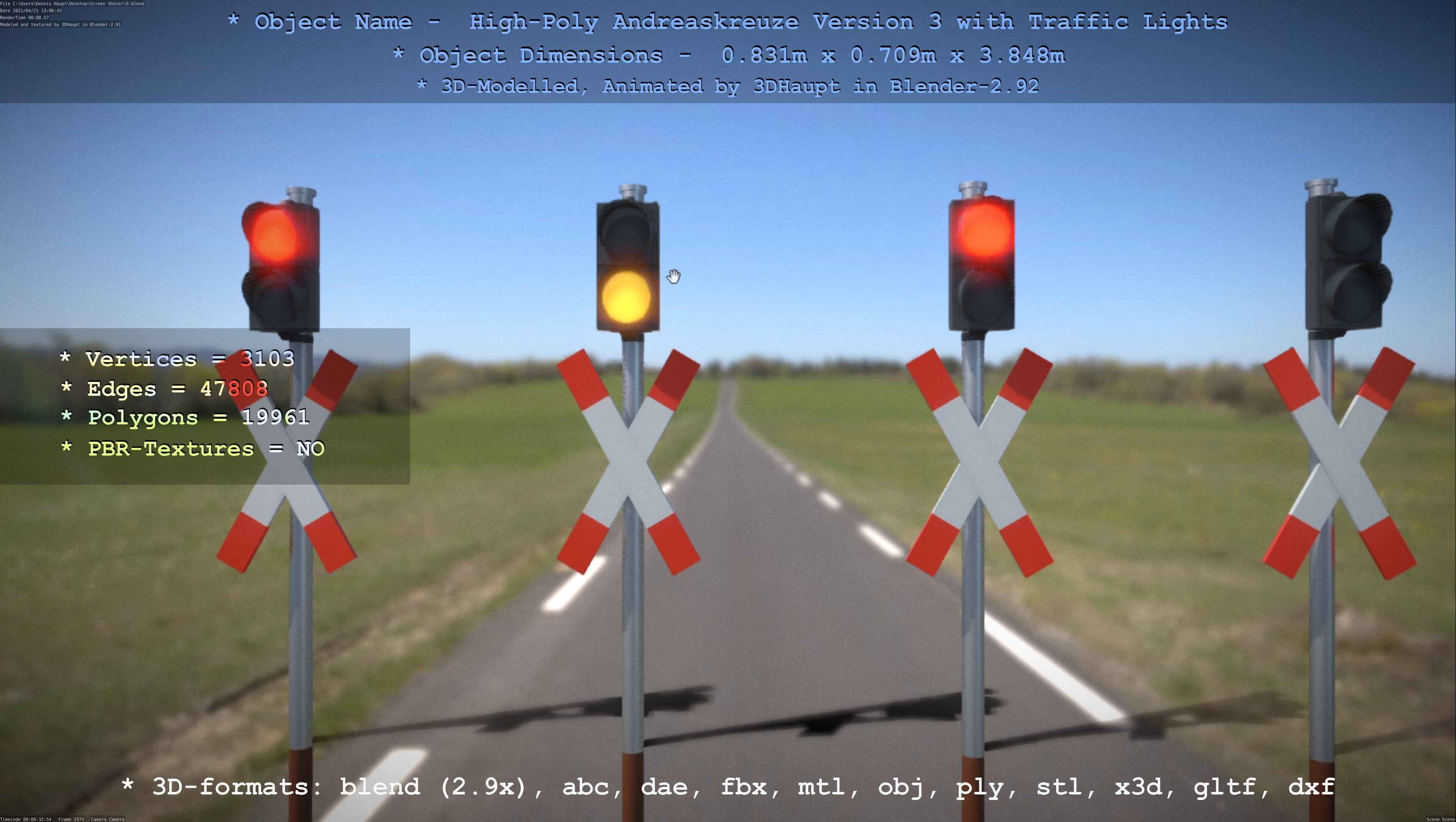 Low and High-Poly Andreaskreuz Version 1 2 and 3 3D Model Collection_101