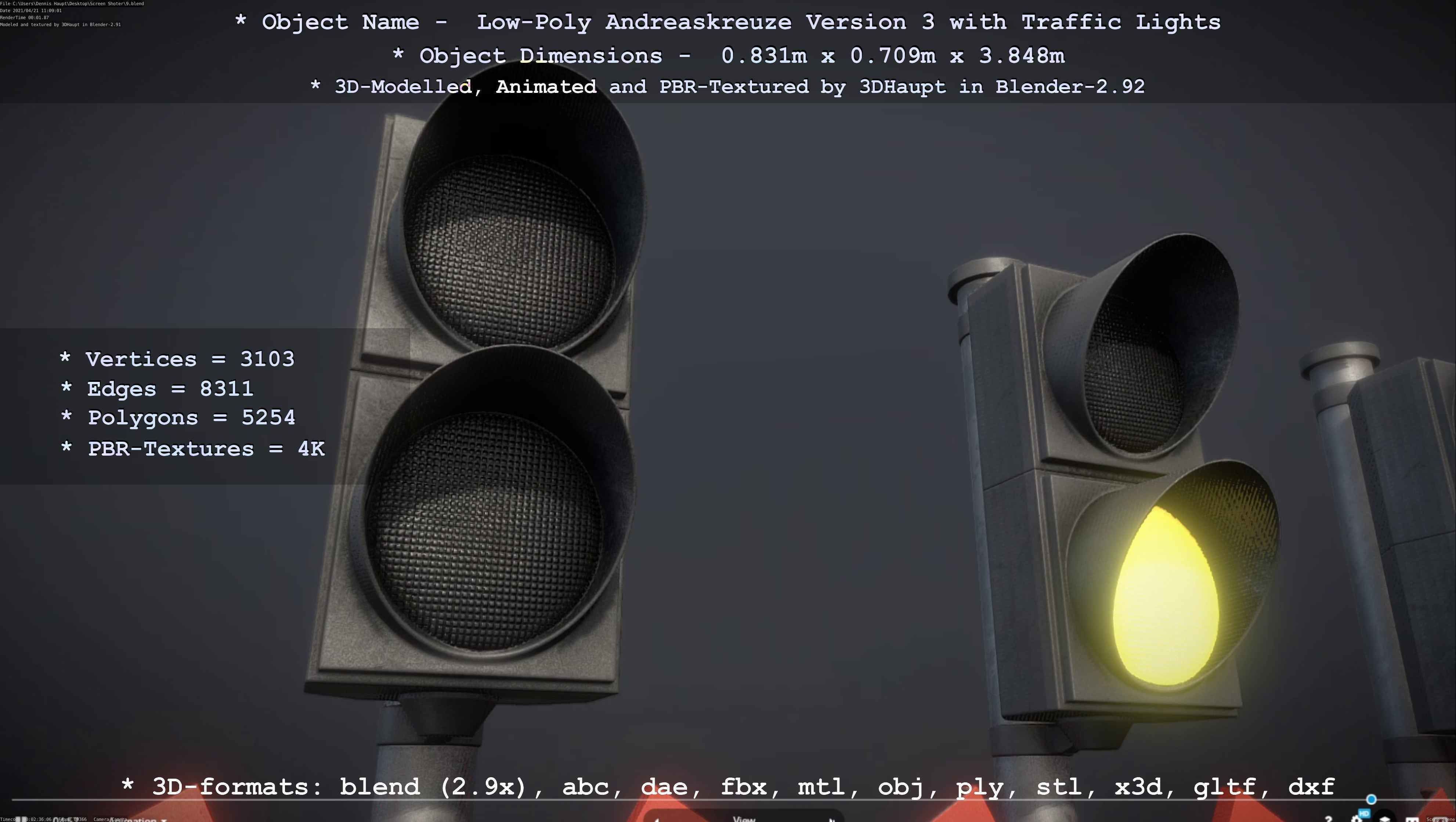Low and High-Poly Andreaskreuz Version 1 2 and 3 3D Model Collection_93