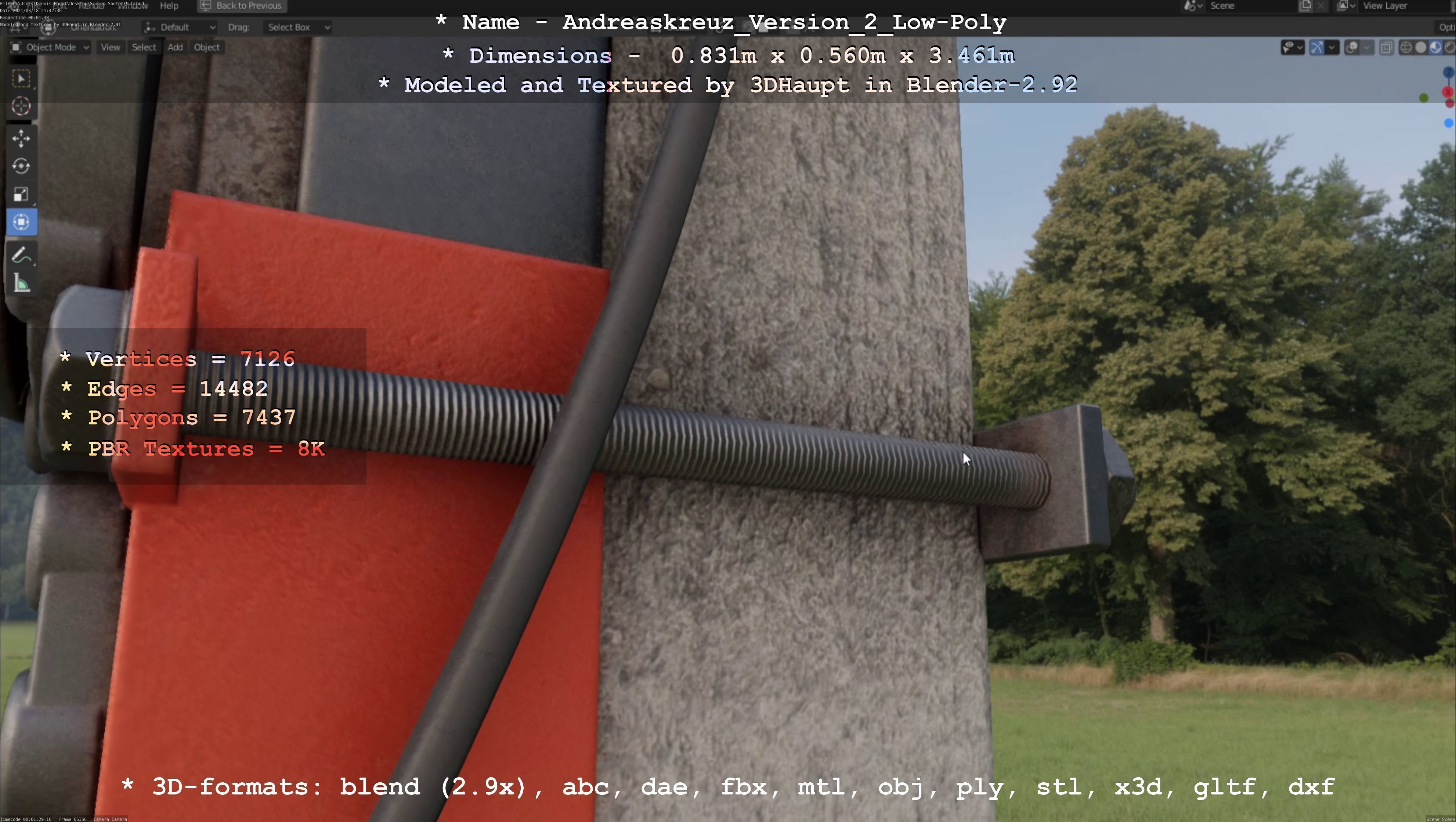 Low and High-Poly Andreaskreuz Version 1 2 and 3 3D Model Collection_40