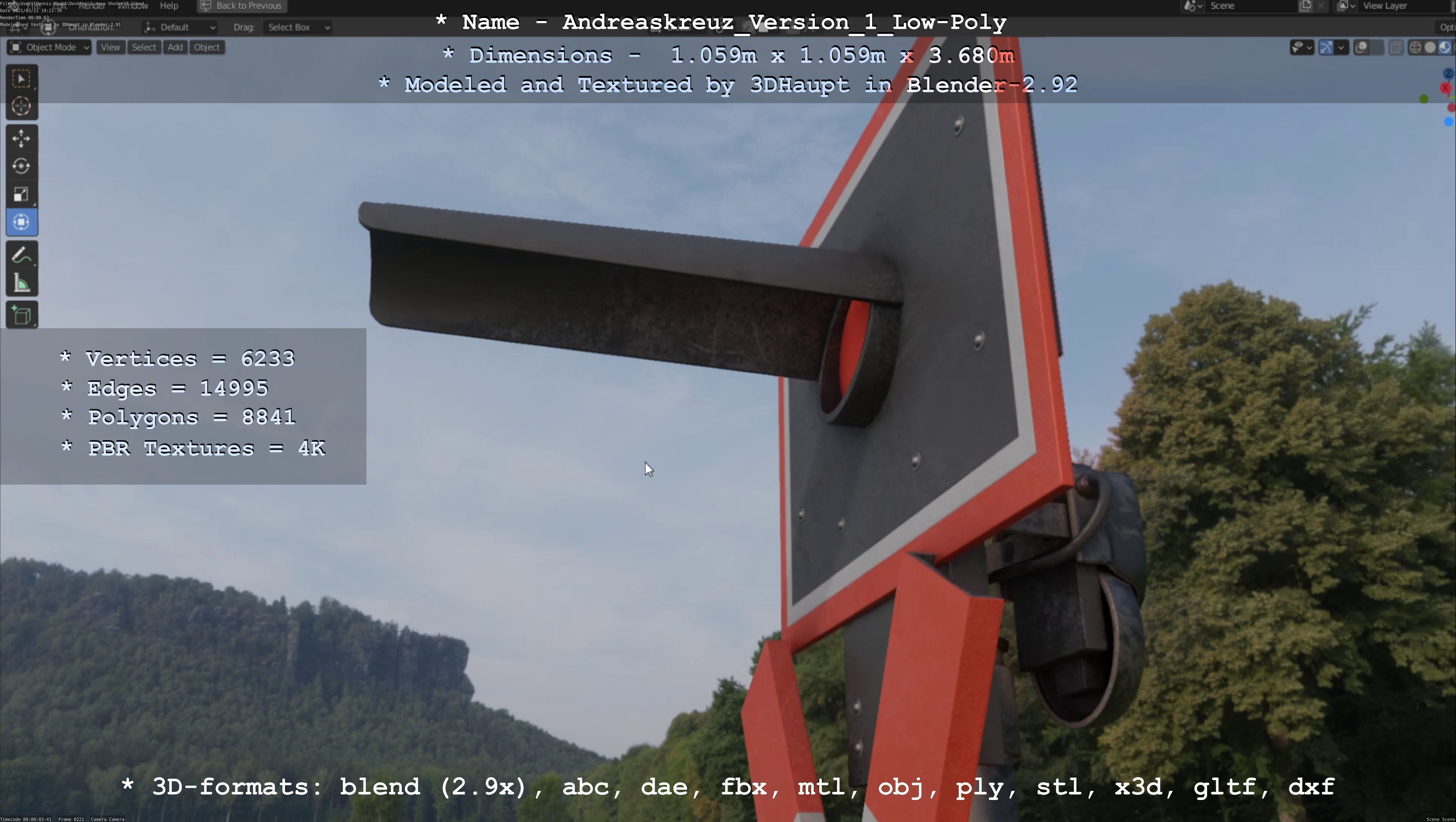 Low and High-Poly Andreaskreuz Version 1 2 and 3 3D Model Collection_70