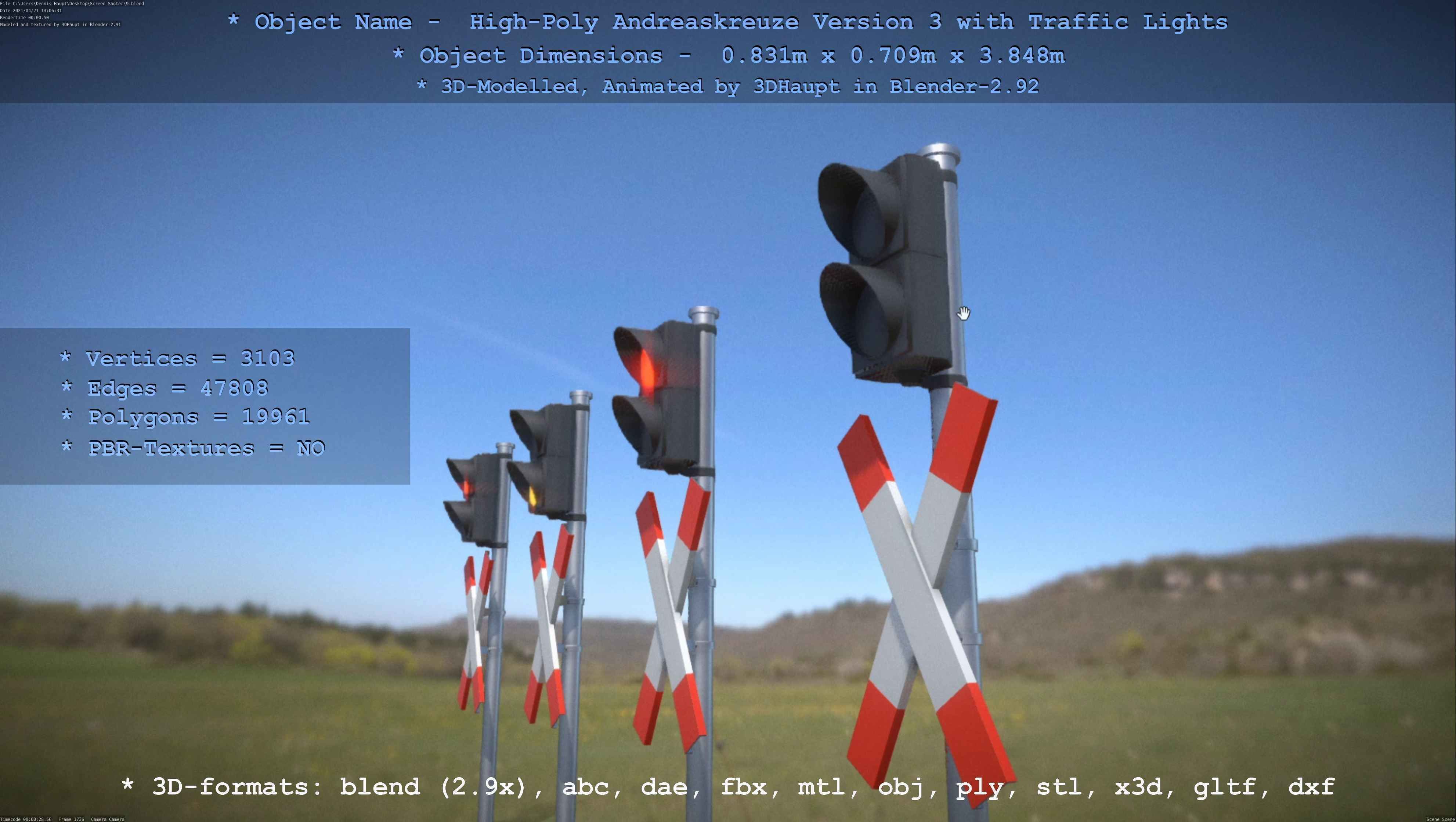 Low and High-Poly Andreaskreuz Version 1 2 and 3 3D Model Collection_100