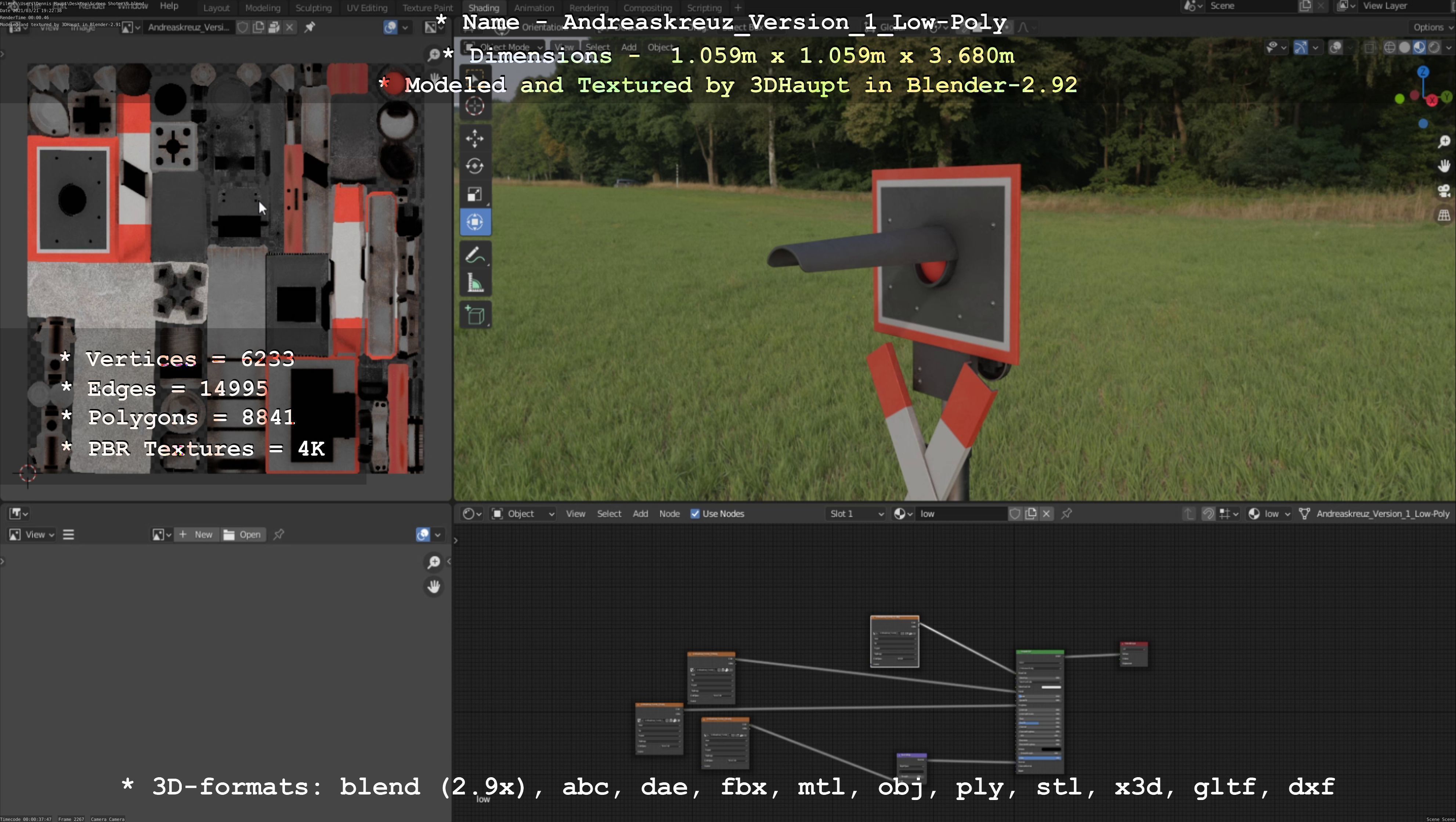 Low and High-Poly Andreaskreuz Version 1 2 and 3 3D Model Collection_60