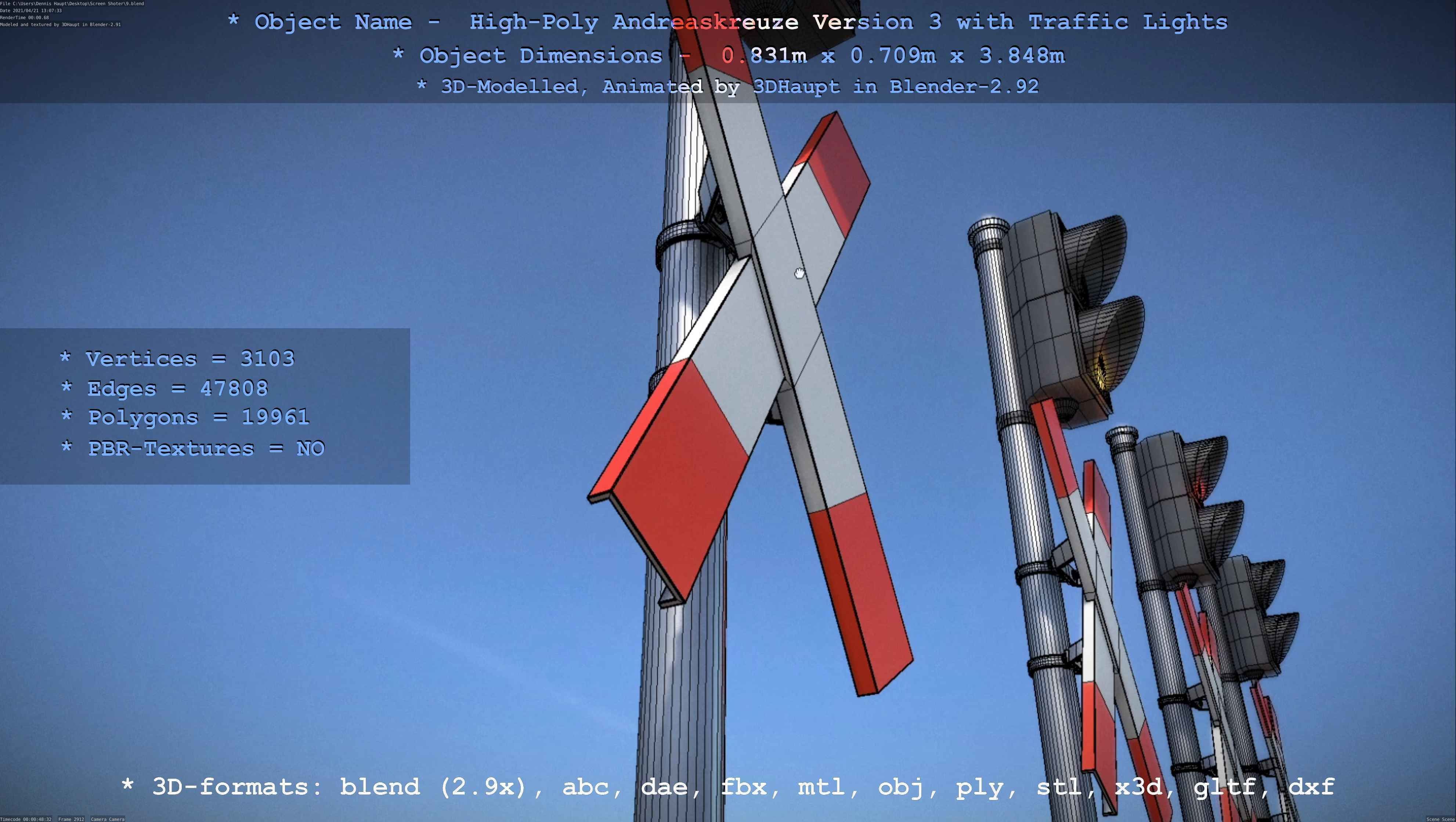 Low and High-Poly Andreaskreuz Version 1 2 and 3 3D Model Collection_104