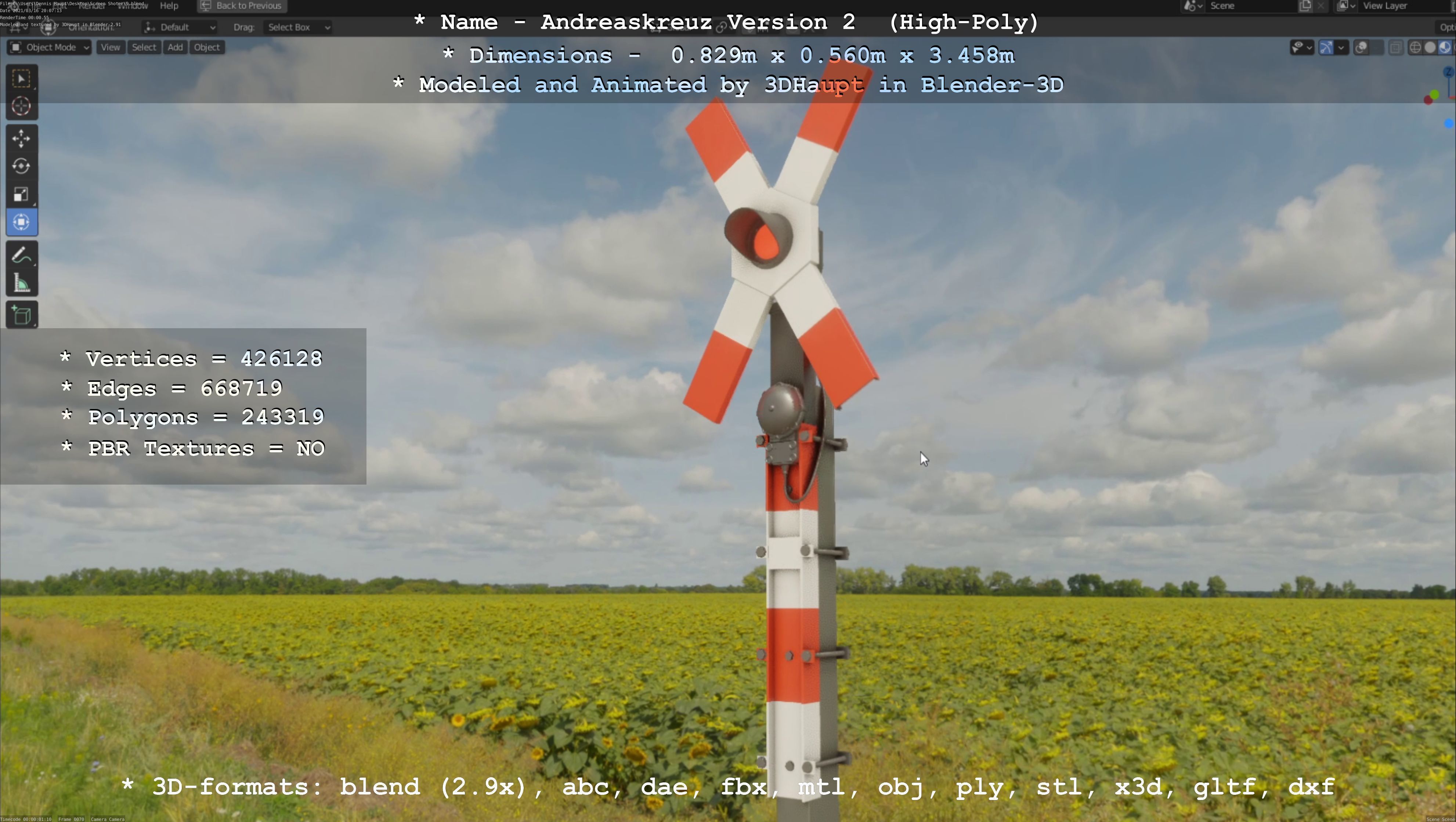 Low and High-Poly Andreaskreuz Version 1 2 and 3 3D Model Collection_28