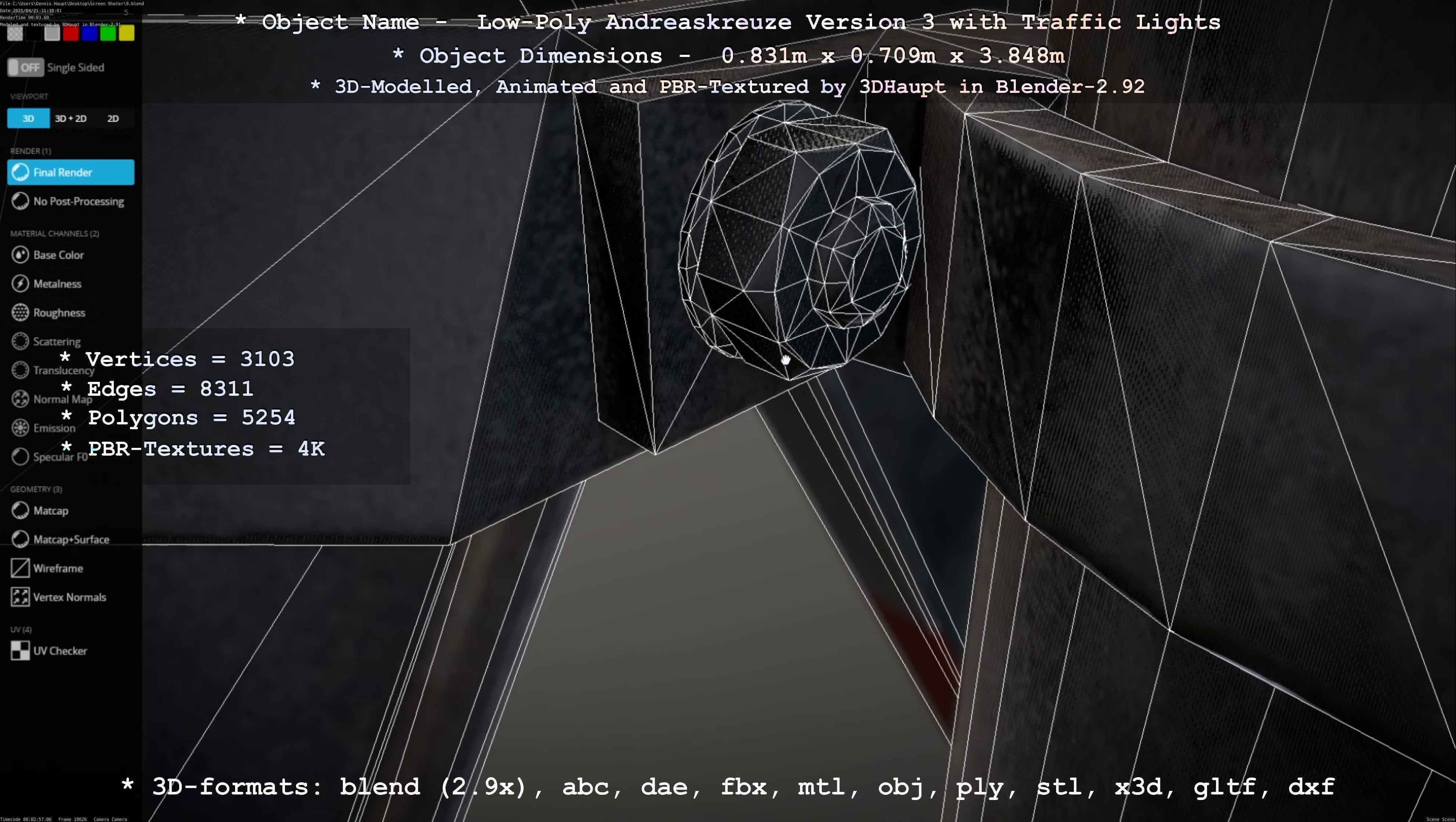 Low and High-Poly Andreaskreuz Version 1 2 and 3 3D Model Collection_86