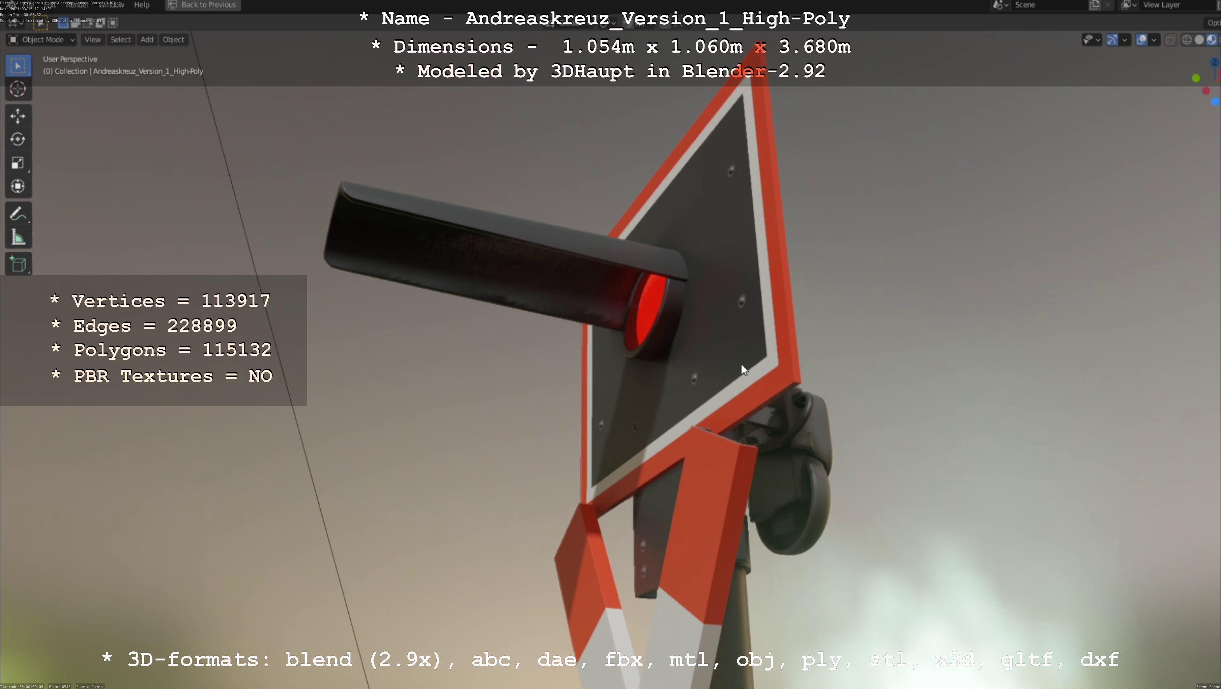 Low and High-Poly Andreaskreuz Version 1 2 and 3 3D Model Collection_53