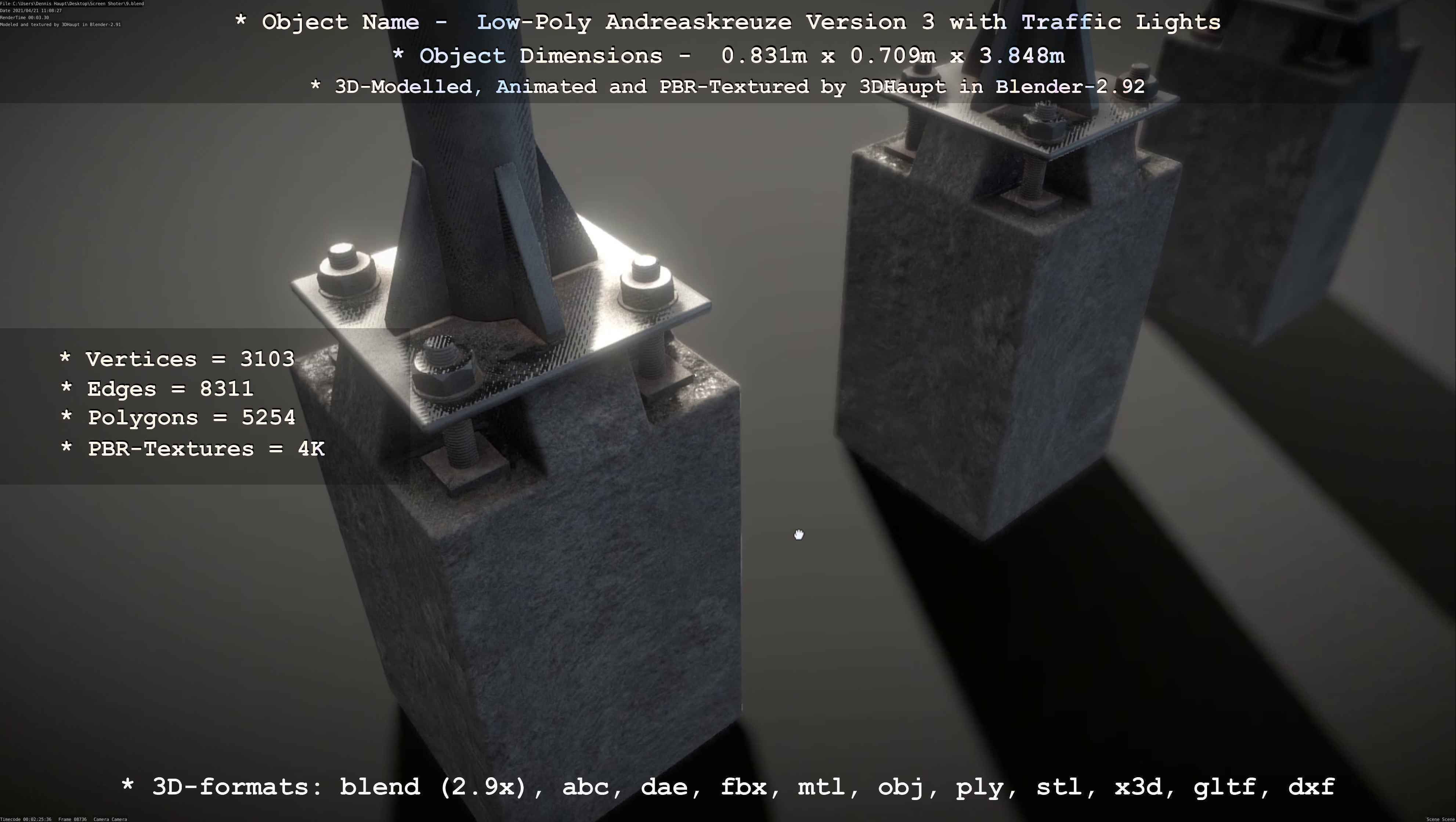 Low and High-Poly Andreaskreuz Version 1 2 and 3 3D Model Collection_87