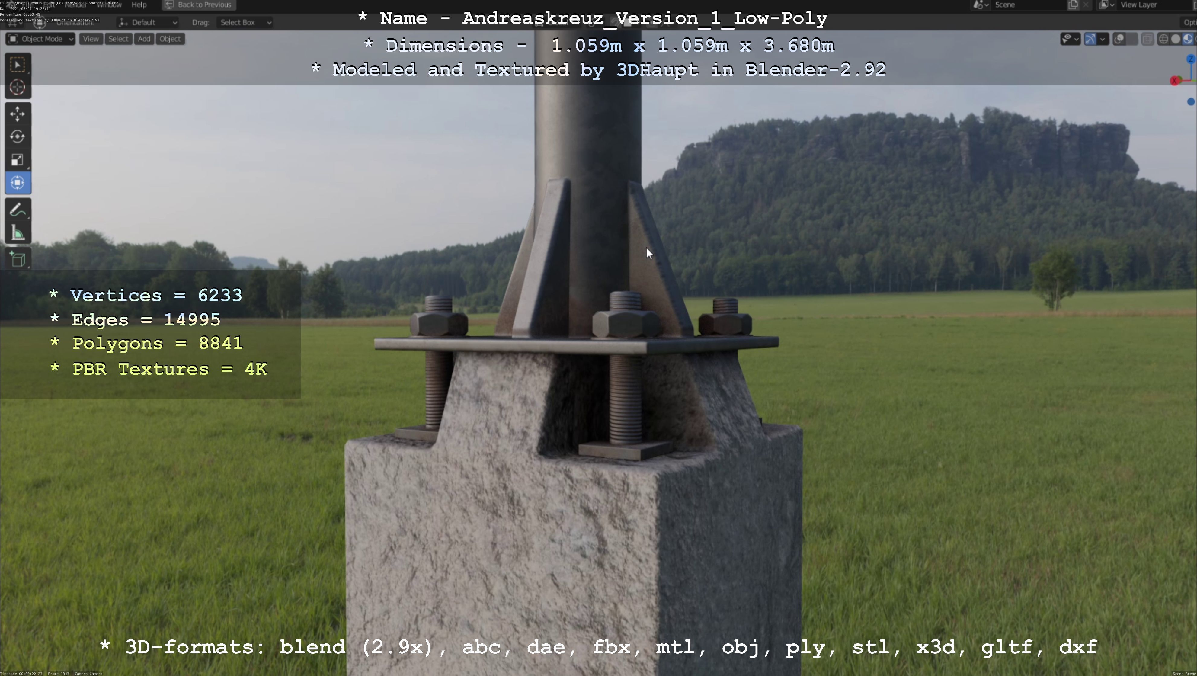 Low and High-Poly Andreaskreuz Version 1 2 and 3 3D Model Collection_72