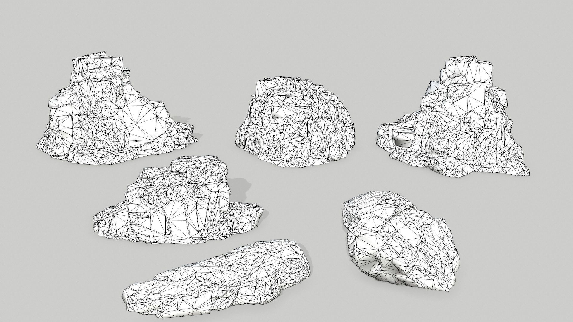 Rock Set Low-poly 3D model_21