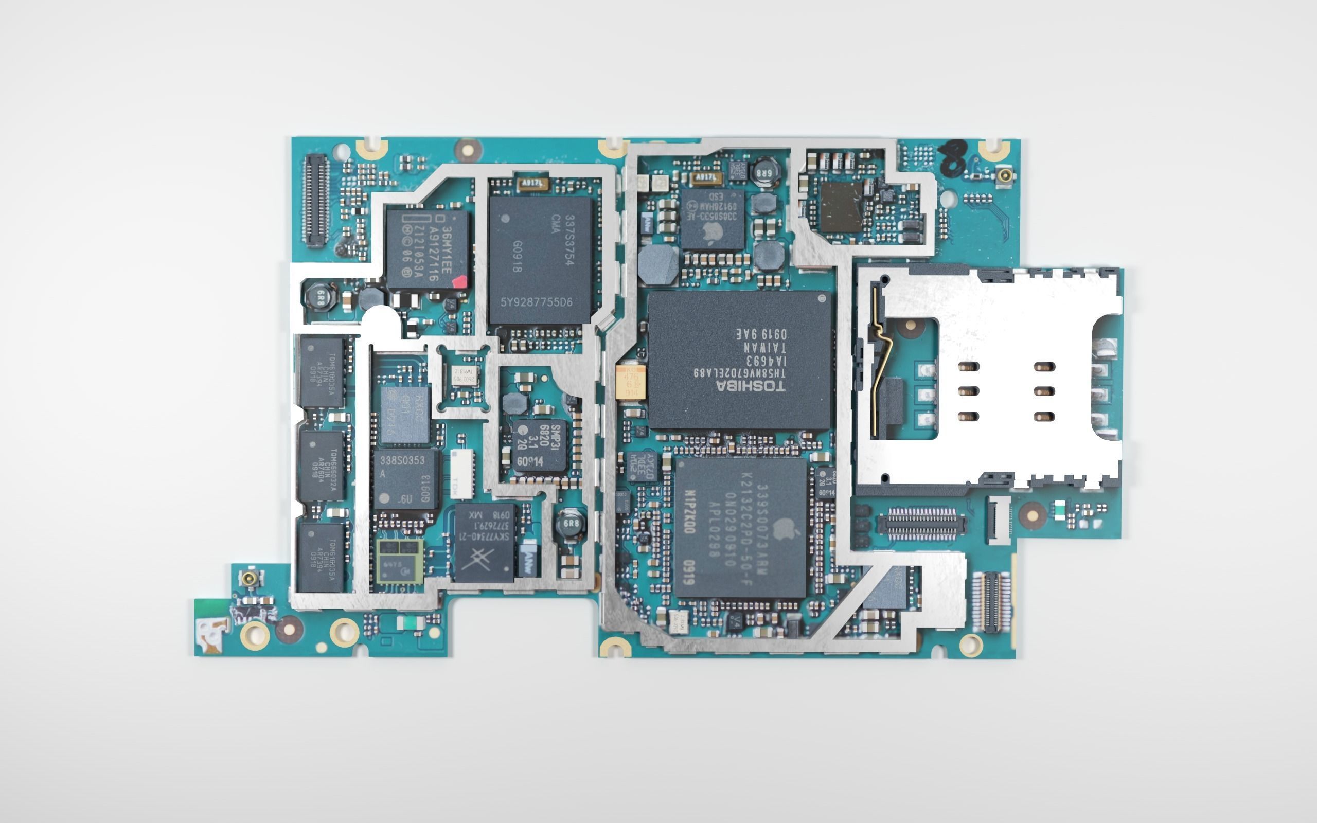 Electron board Low-poly 3D model_3