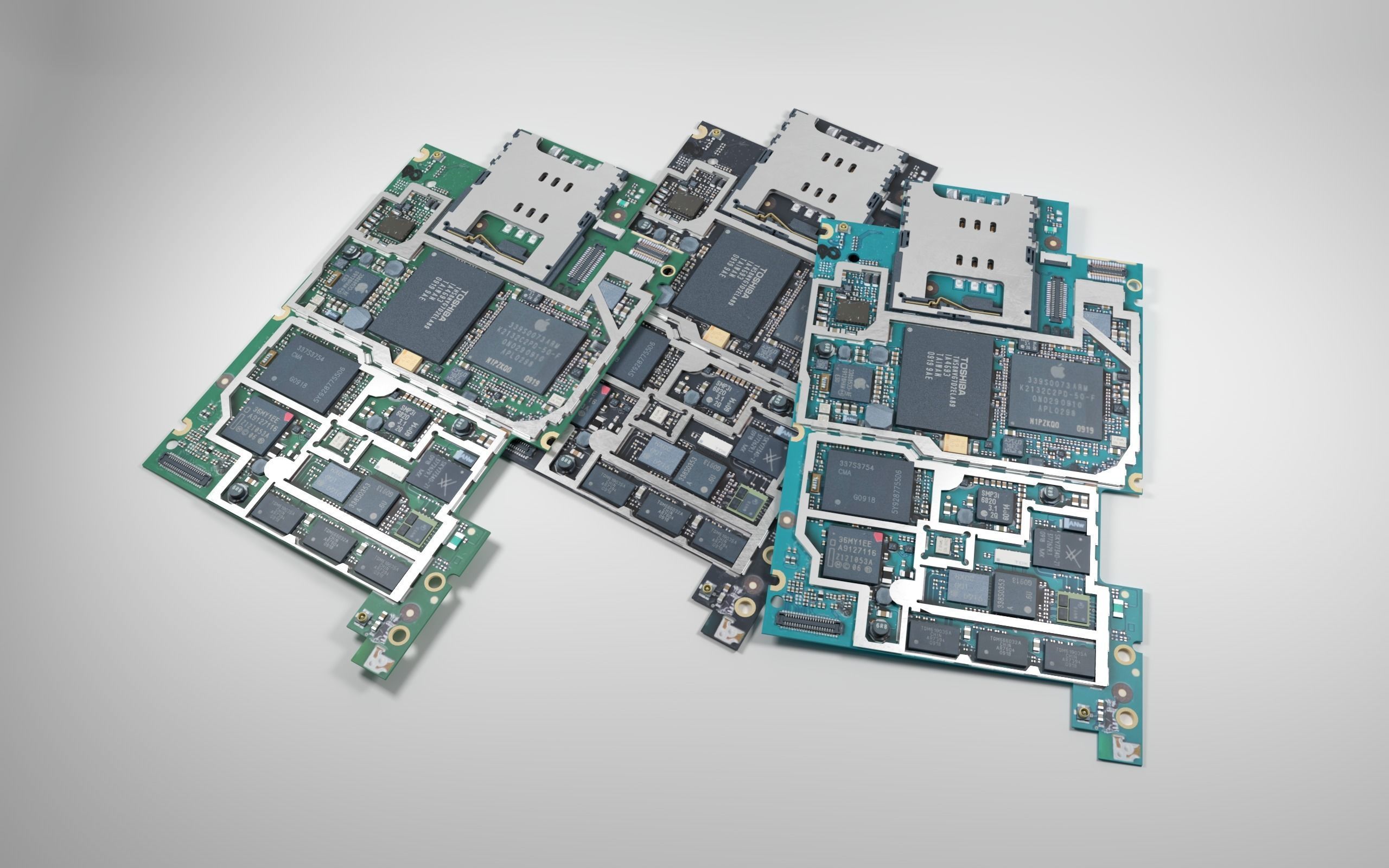 Electron board Low-poly 3D model_4