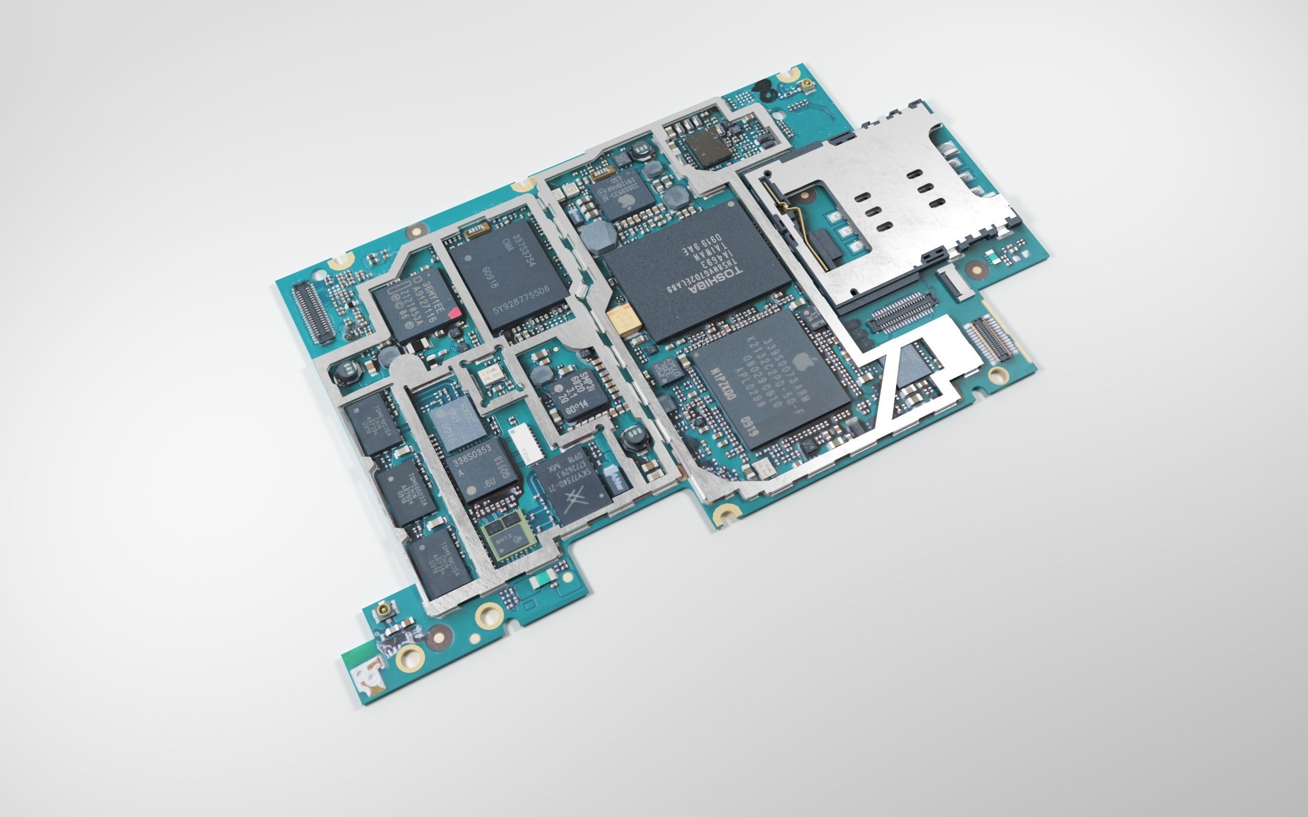 Electron board Low-poly 3D model_1