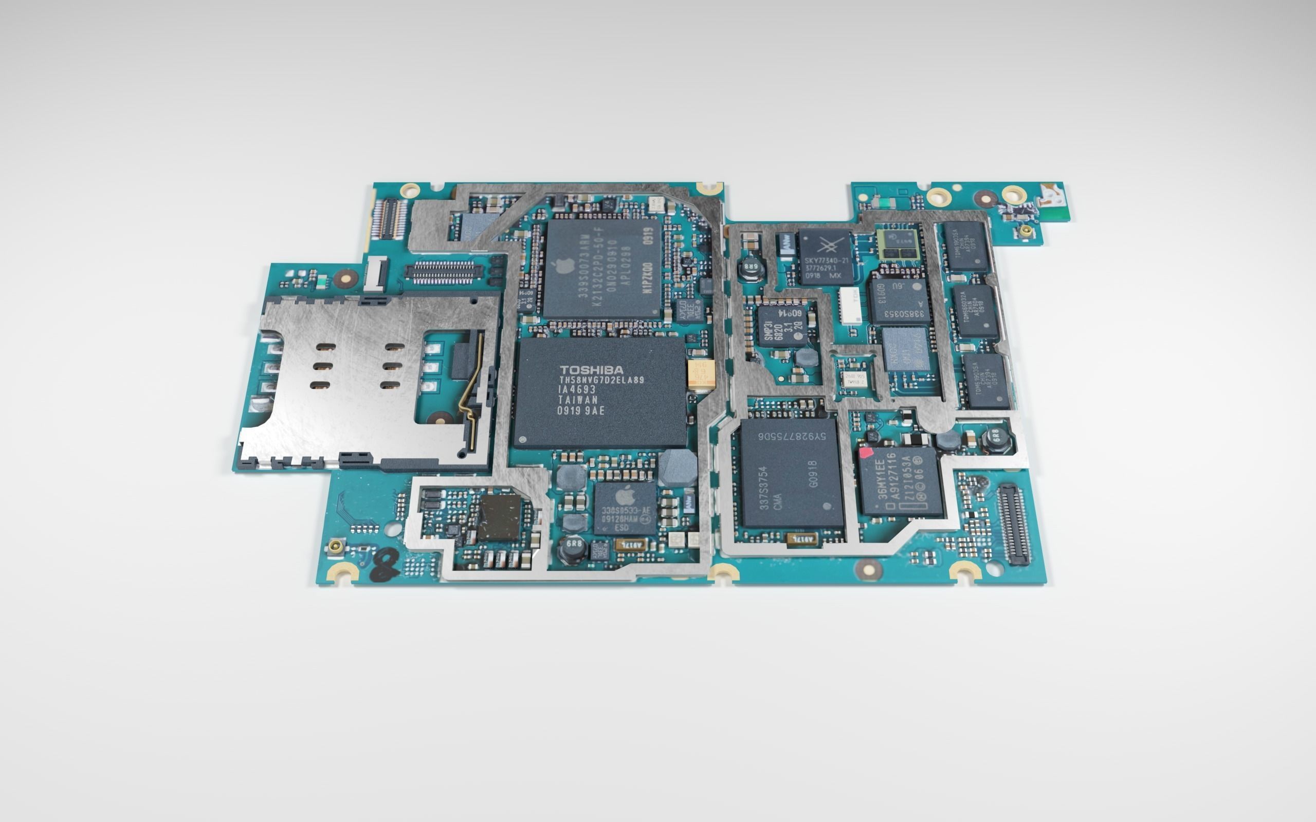 Electron board Low-poly 3D model_5