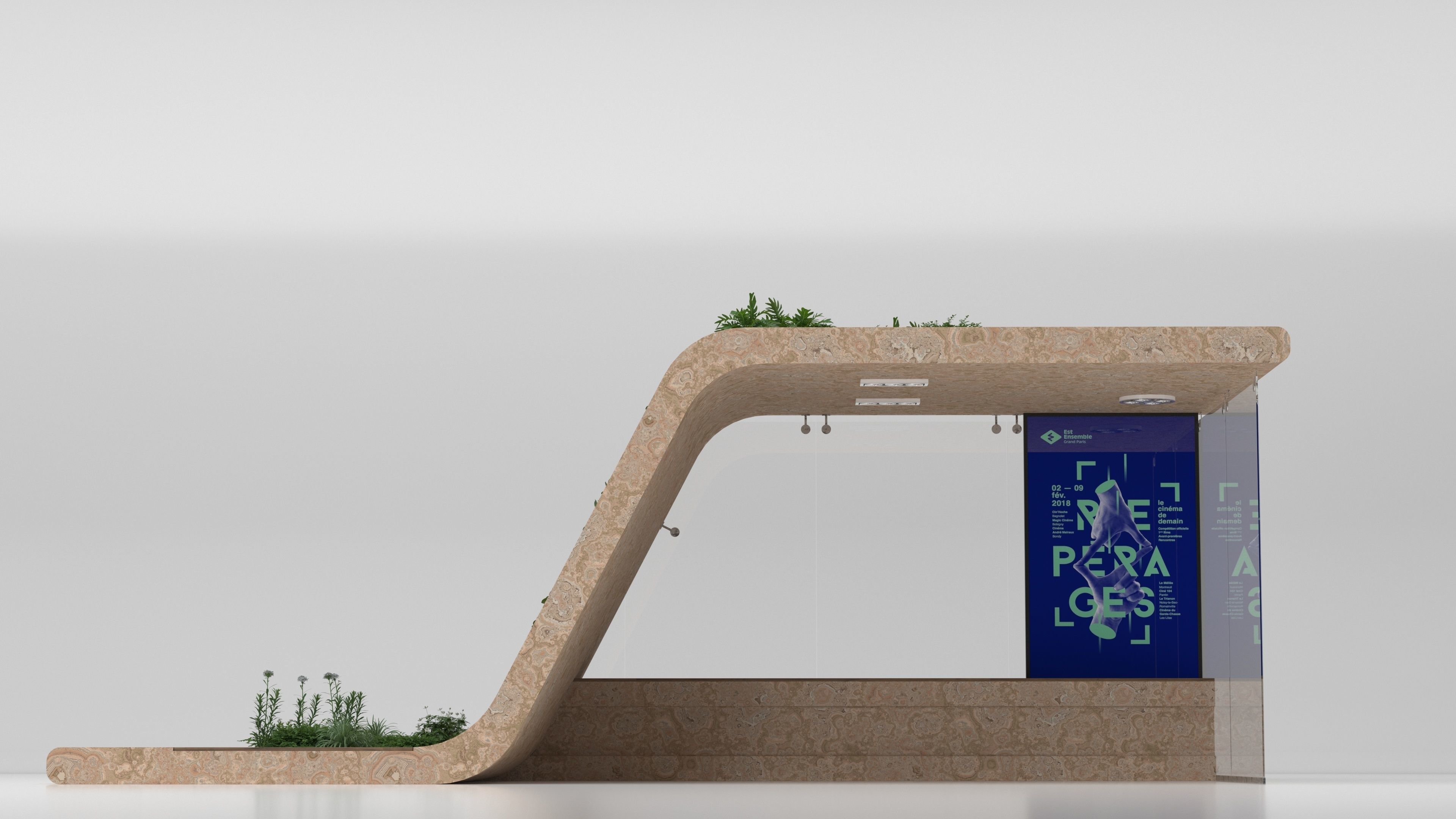 Busstop small 3D model_2
