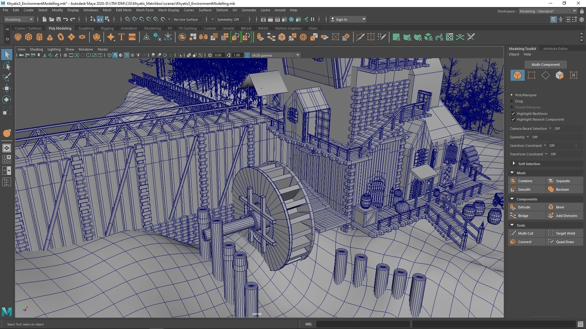 Environment modelling Low-poly 3D model_9