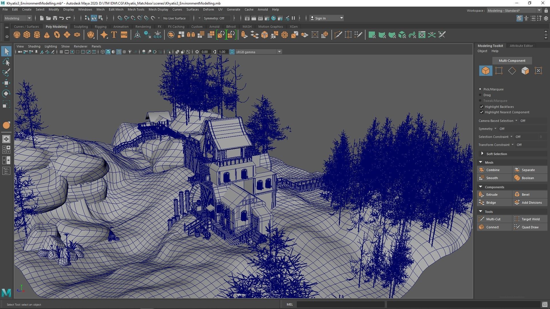 Environment modelling Low-poly 3D model_8