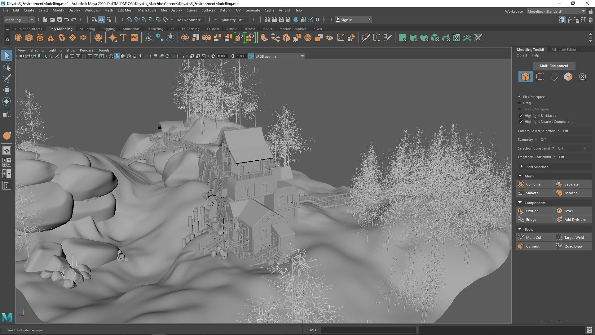 Environment modelling Low-poly 3D model_7