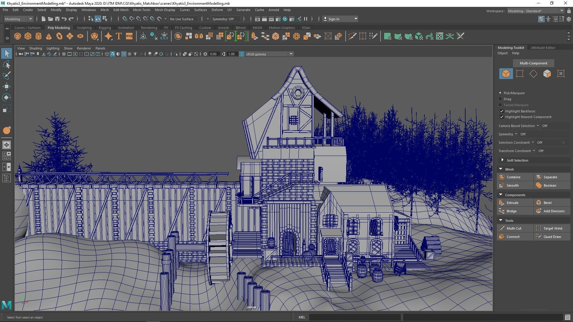 Environment modelling Low-poly 3D model_4