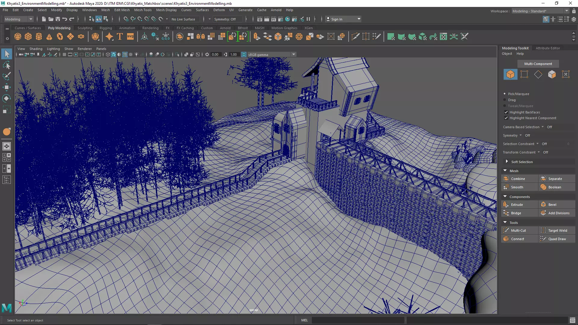 Environment modelling Low-poly 3D model_0