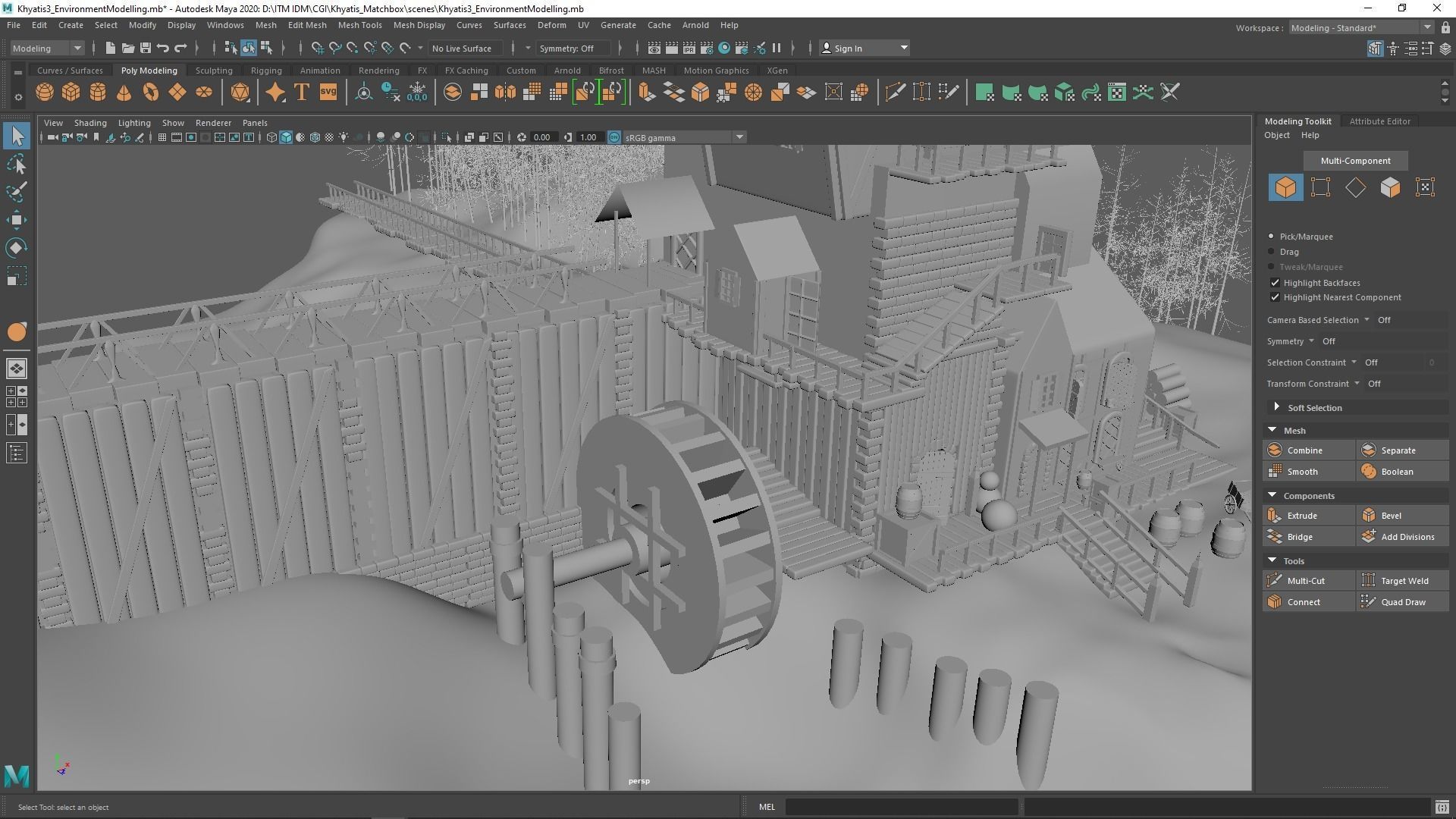 Environment modelling Low-poly 3D model_1