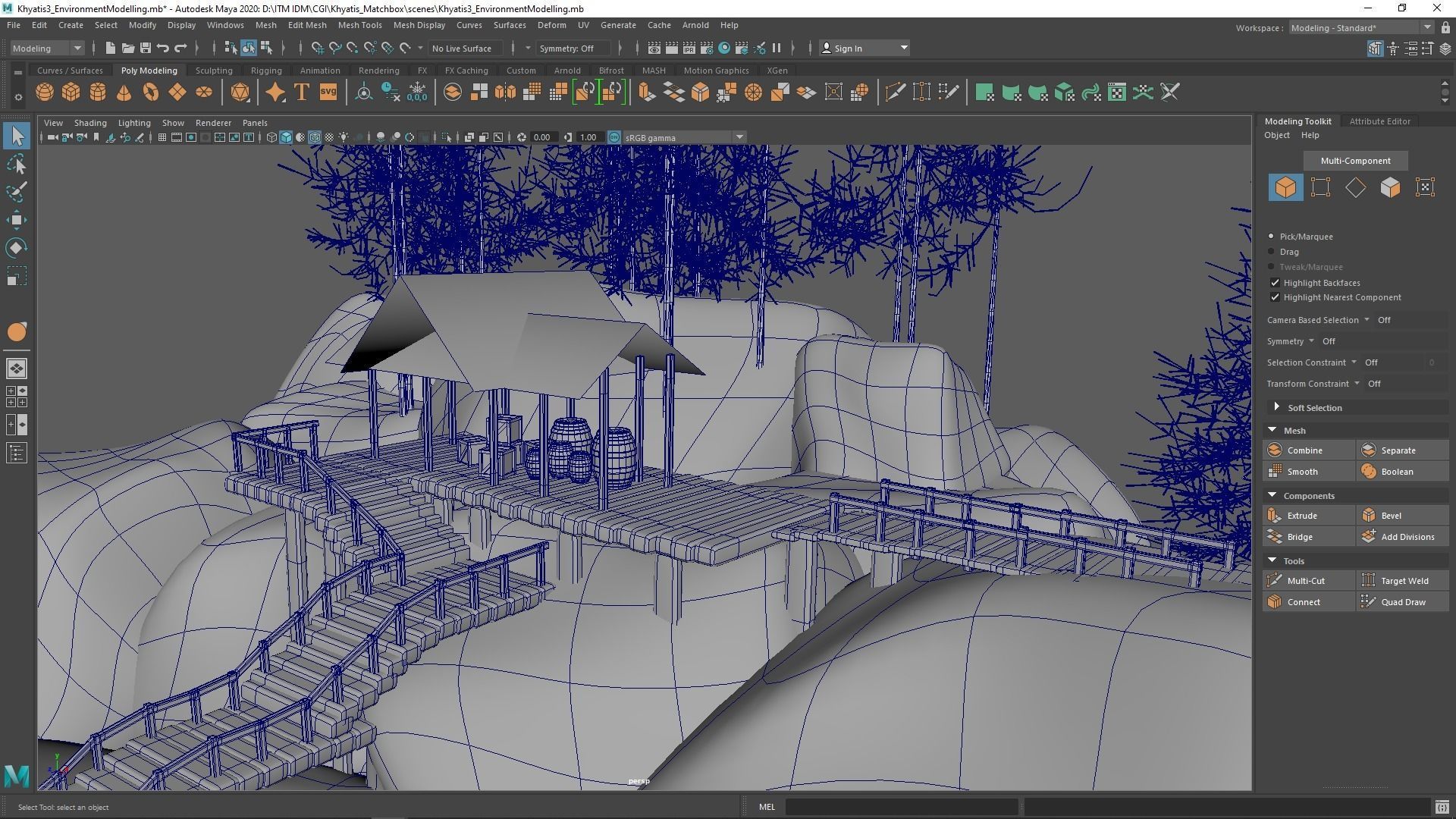 Environment modelling Low-poly 3D model_5