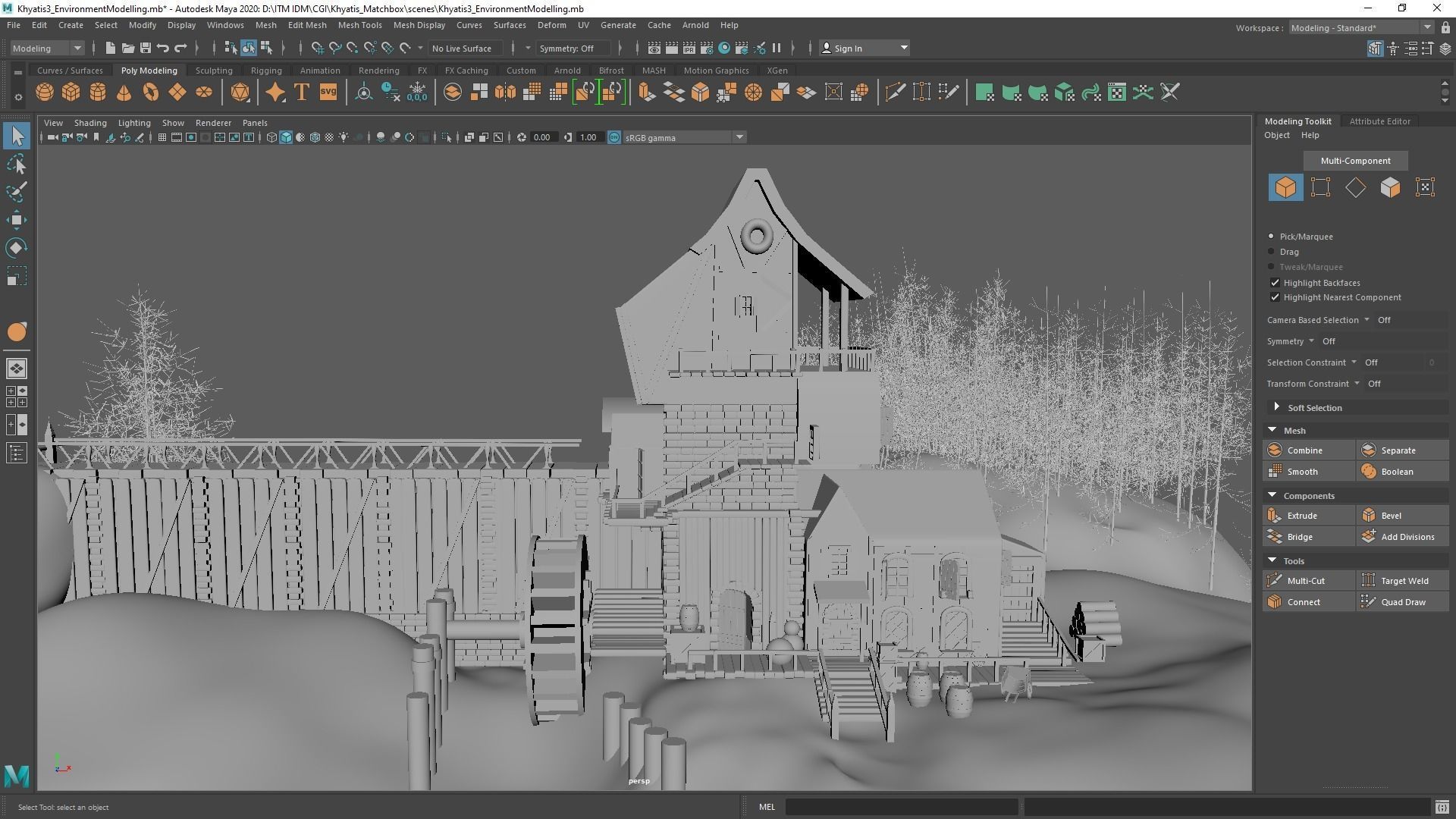 Environment modelling Low-poly 3D model_3