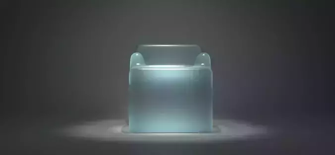 Armchair glass chair with light in middle