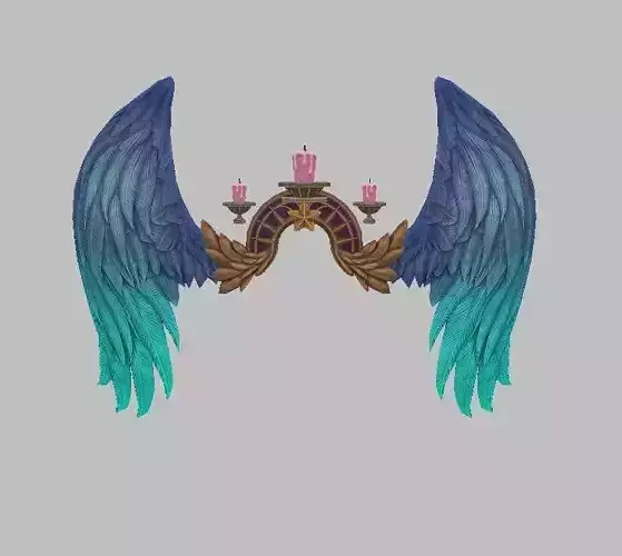 candelabra wing Low-poly 3D model