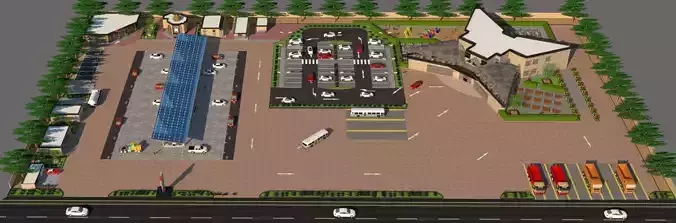 Rest Station Petrol pump Restaurant