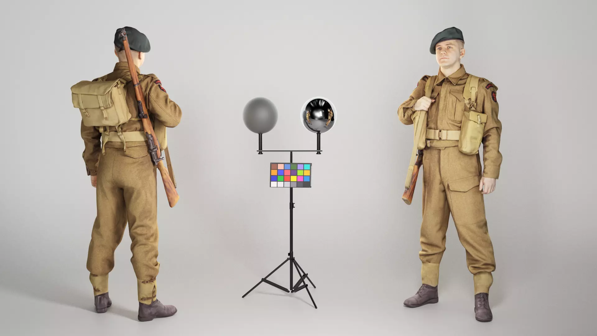 British soldier with gun 289 Low-poly 3D model