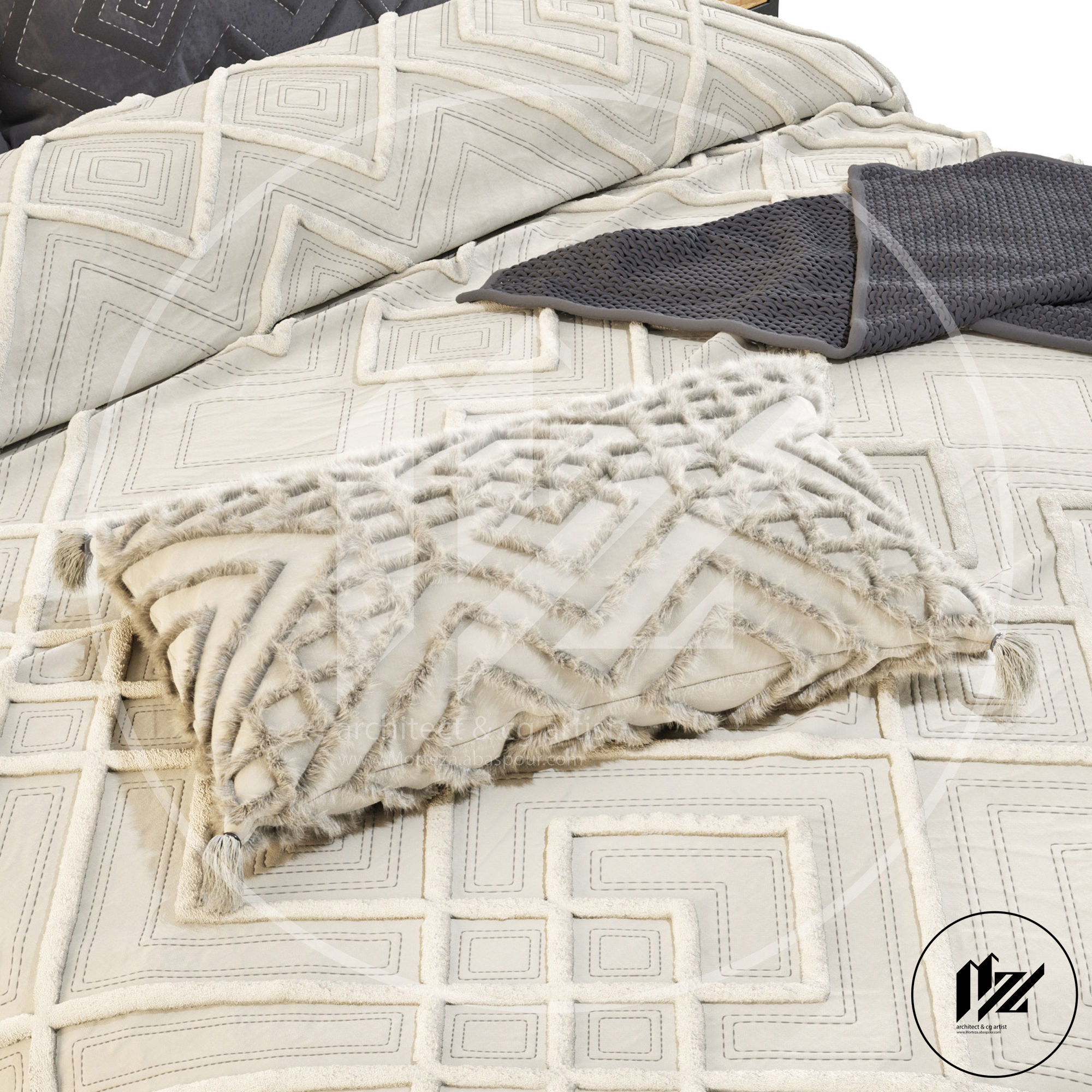 Linen house Bed 3D model 3D model_5