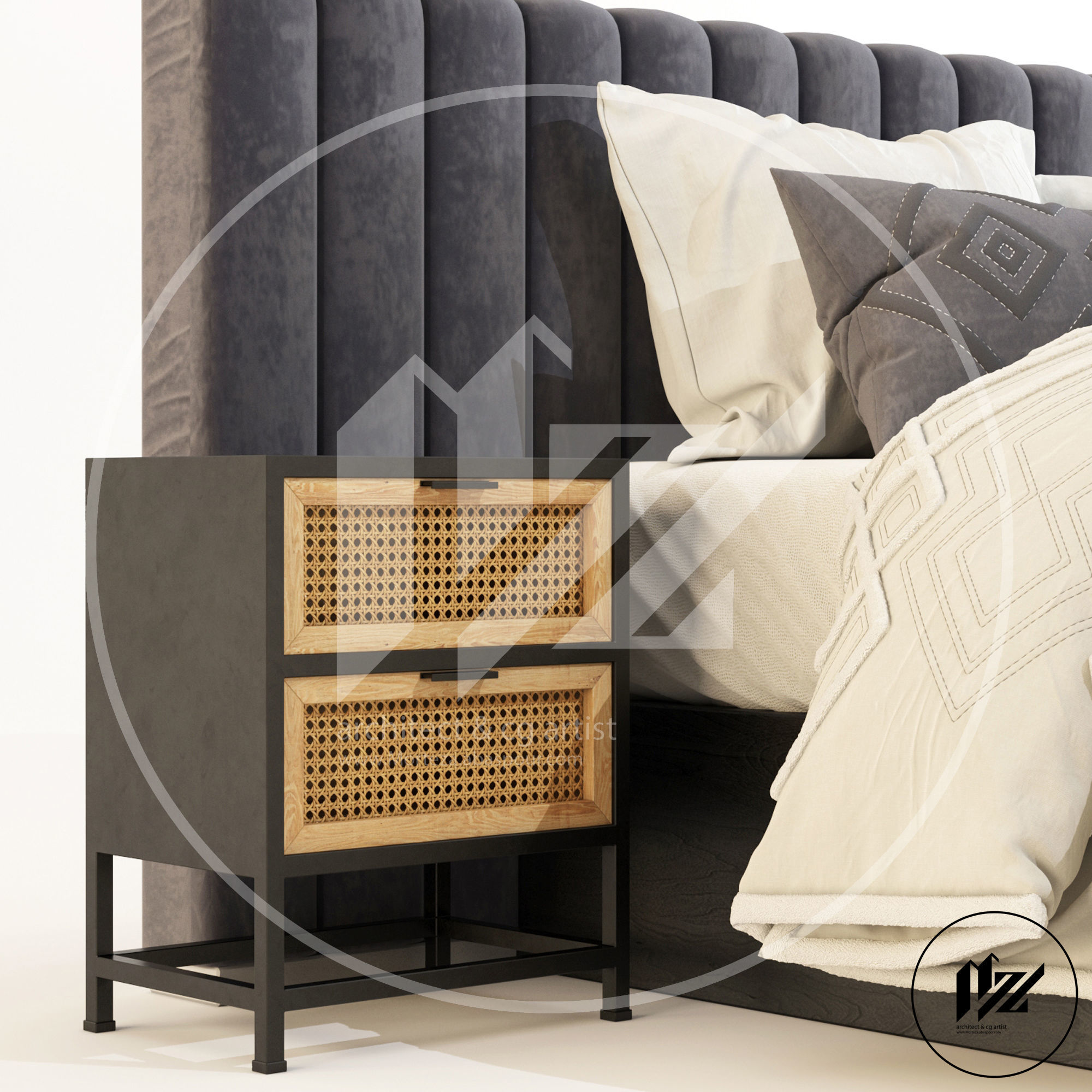 Linen house Bed 3D model 3D model_6