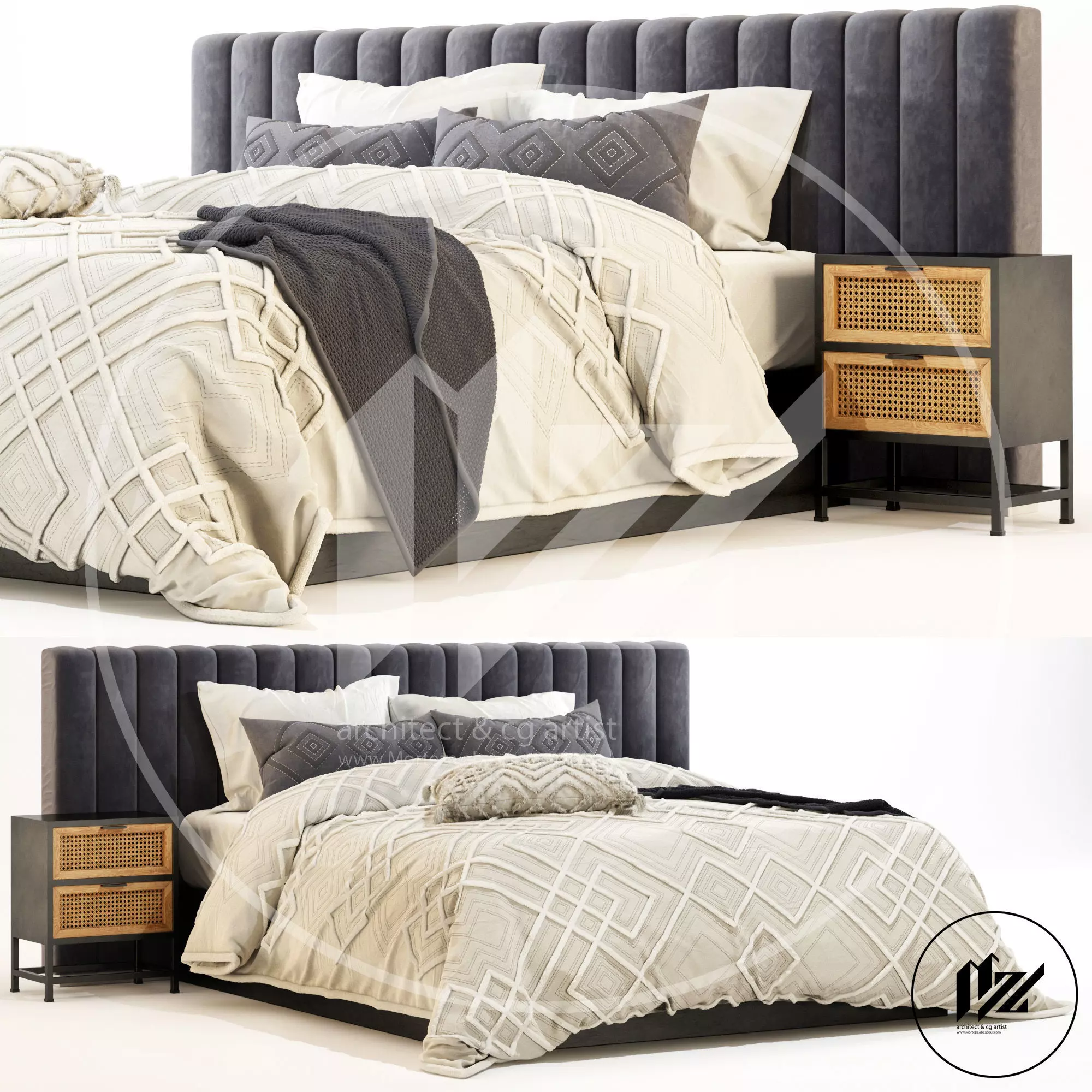 Linen house Bed 3D model 3D model_0