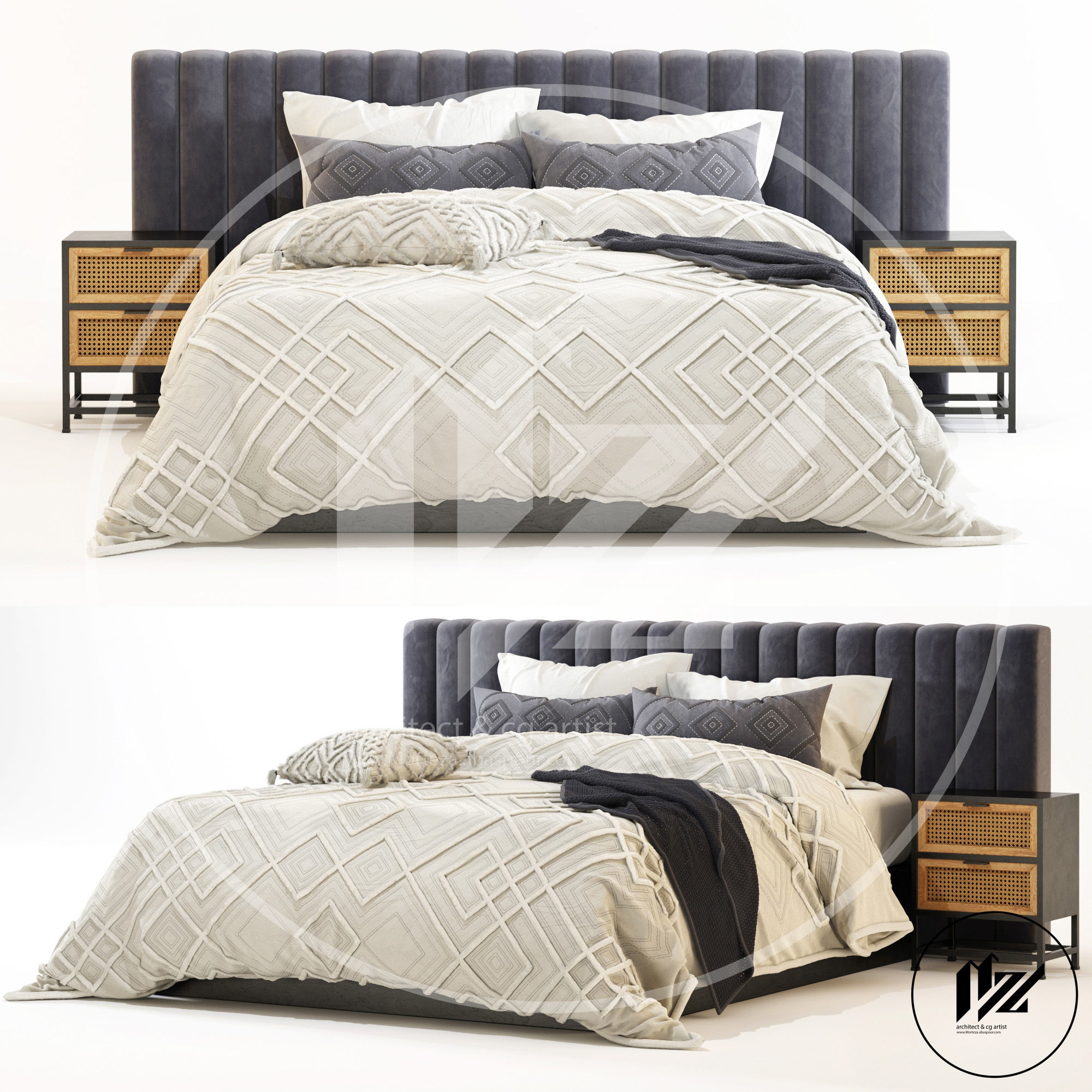 Linen house Bed 3D model 3D model_2
