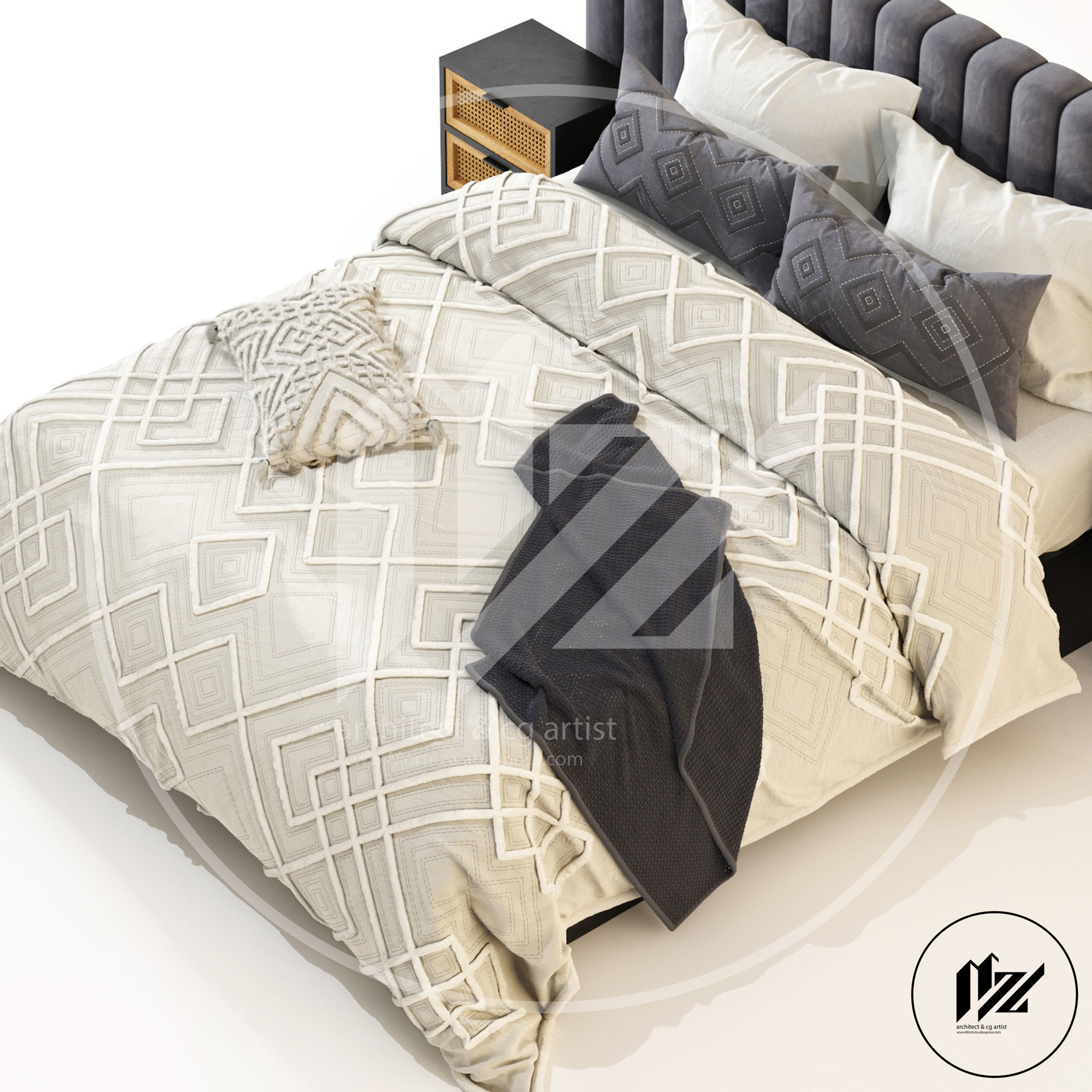 Linen house Bed 3D model 3D model_4