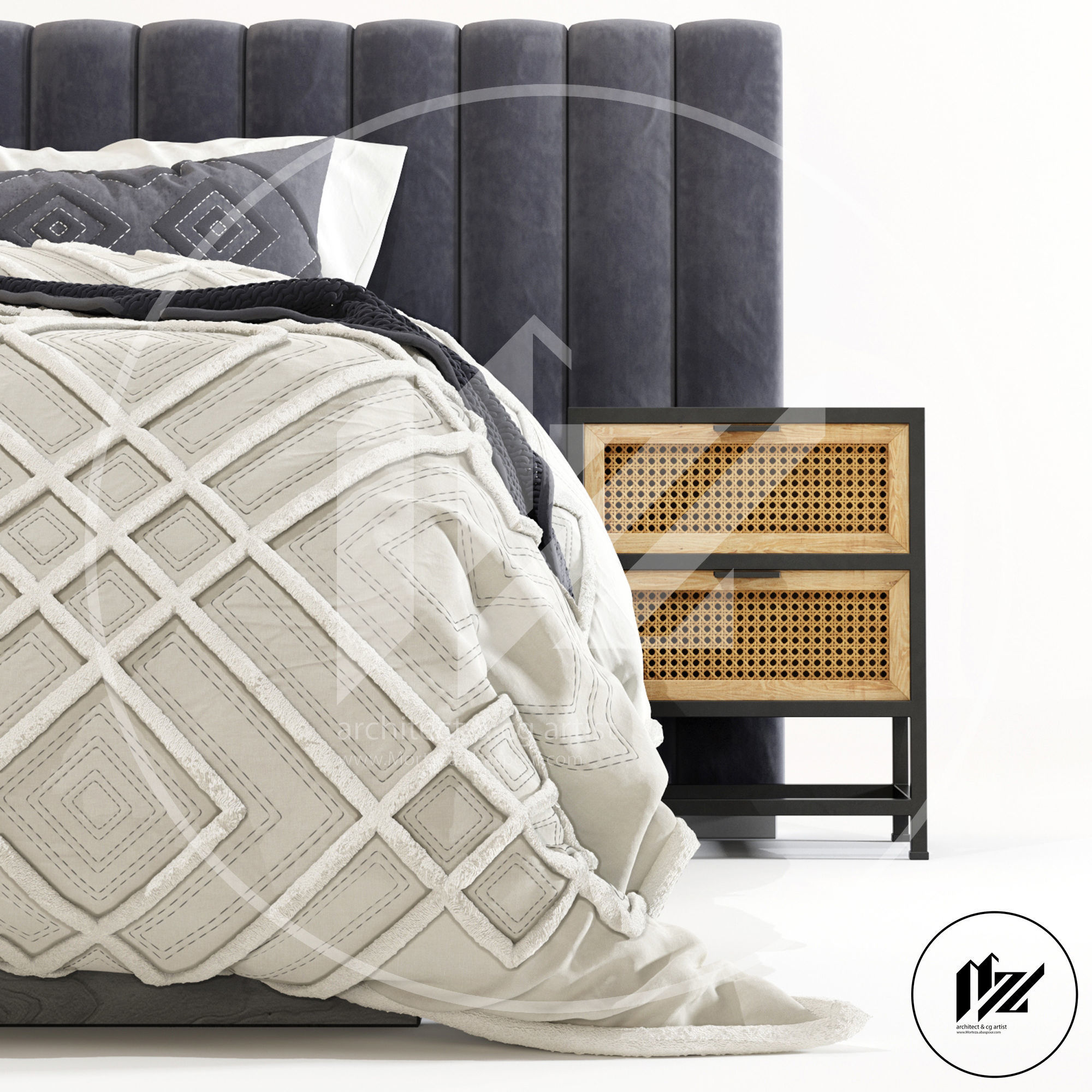 Linen house Bed 3D model 3D model_3