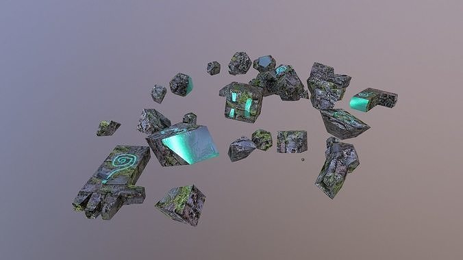 Shattered Golem  Free low-poly 3D model