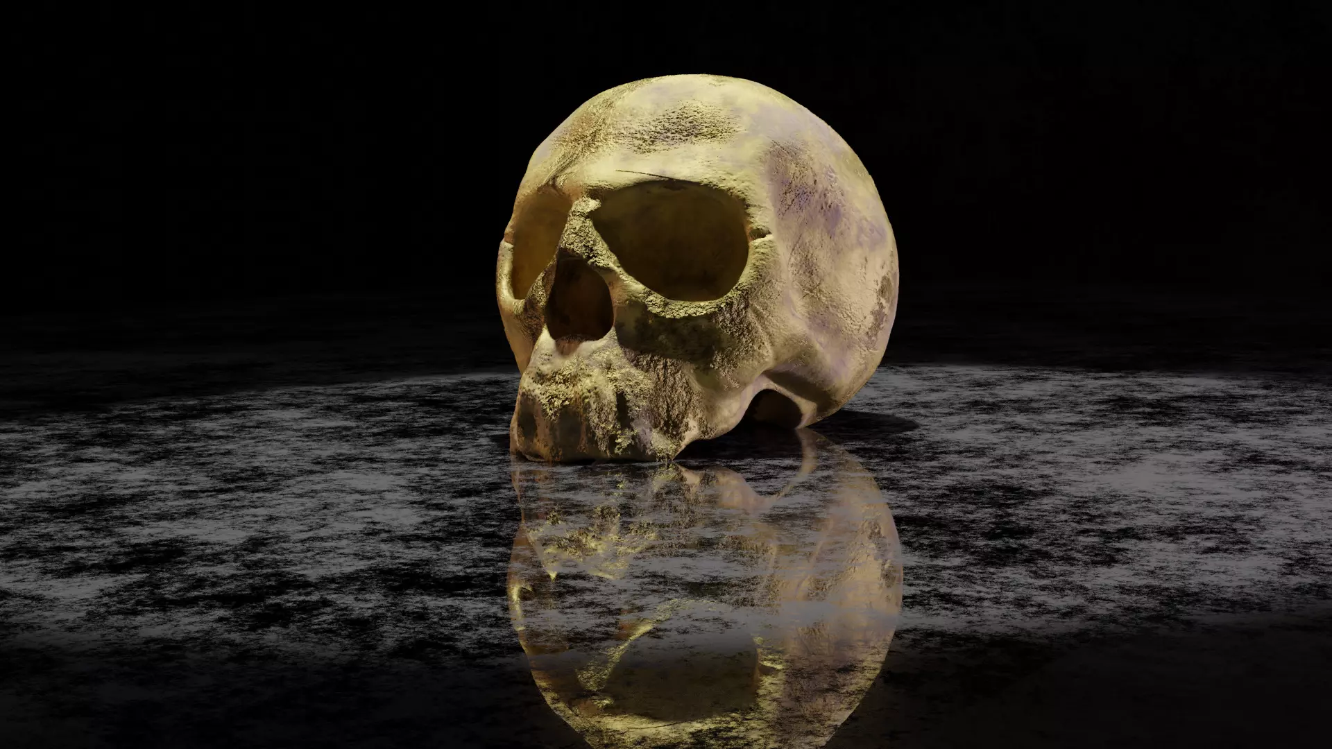 Golden skull 3D model_0