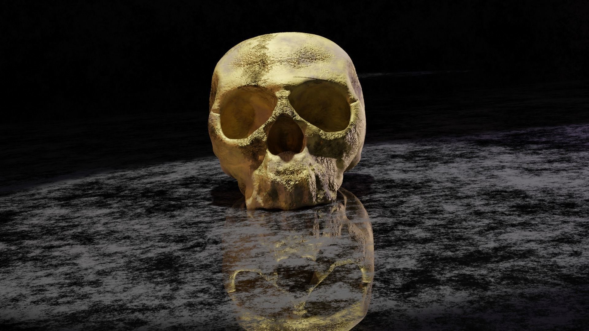 Golden skull 3D model_8