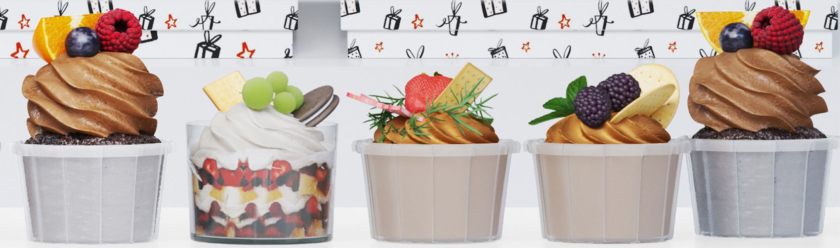 Set of desserts 3D model_2